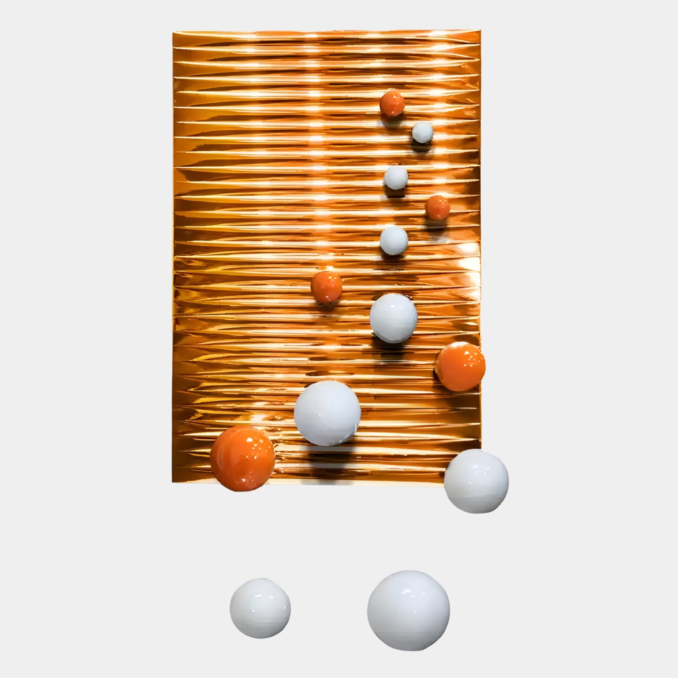 Orbentra Orange 3D Wall Art With Orange & White Metal Ball