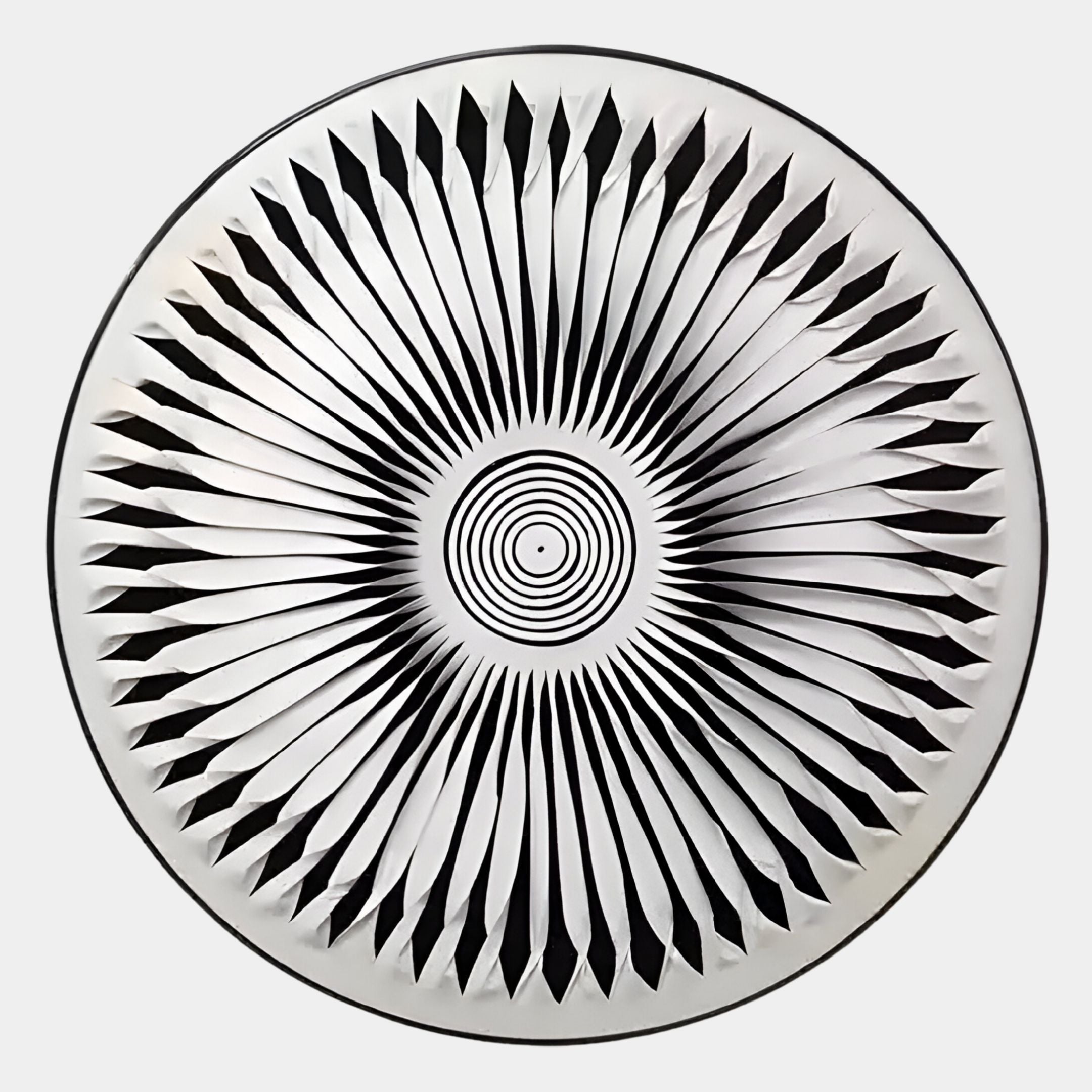 Centriva Cream I Folded Leather Round 3D Wall Art