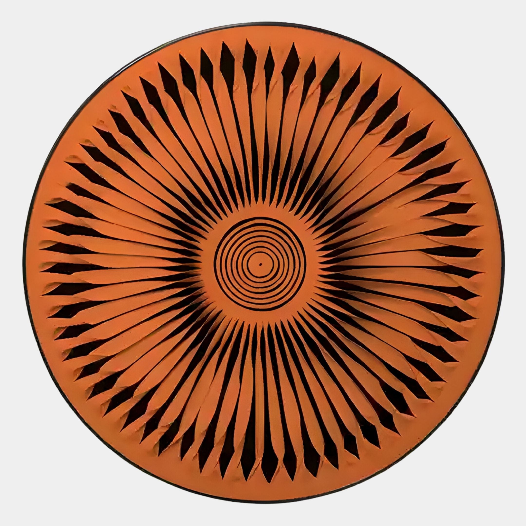 Centriva Orange I Folded Leather Round 3D Wall Art