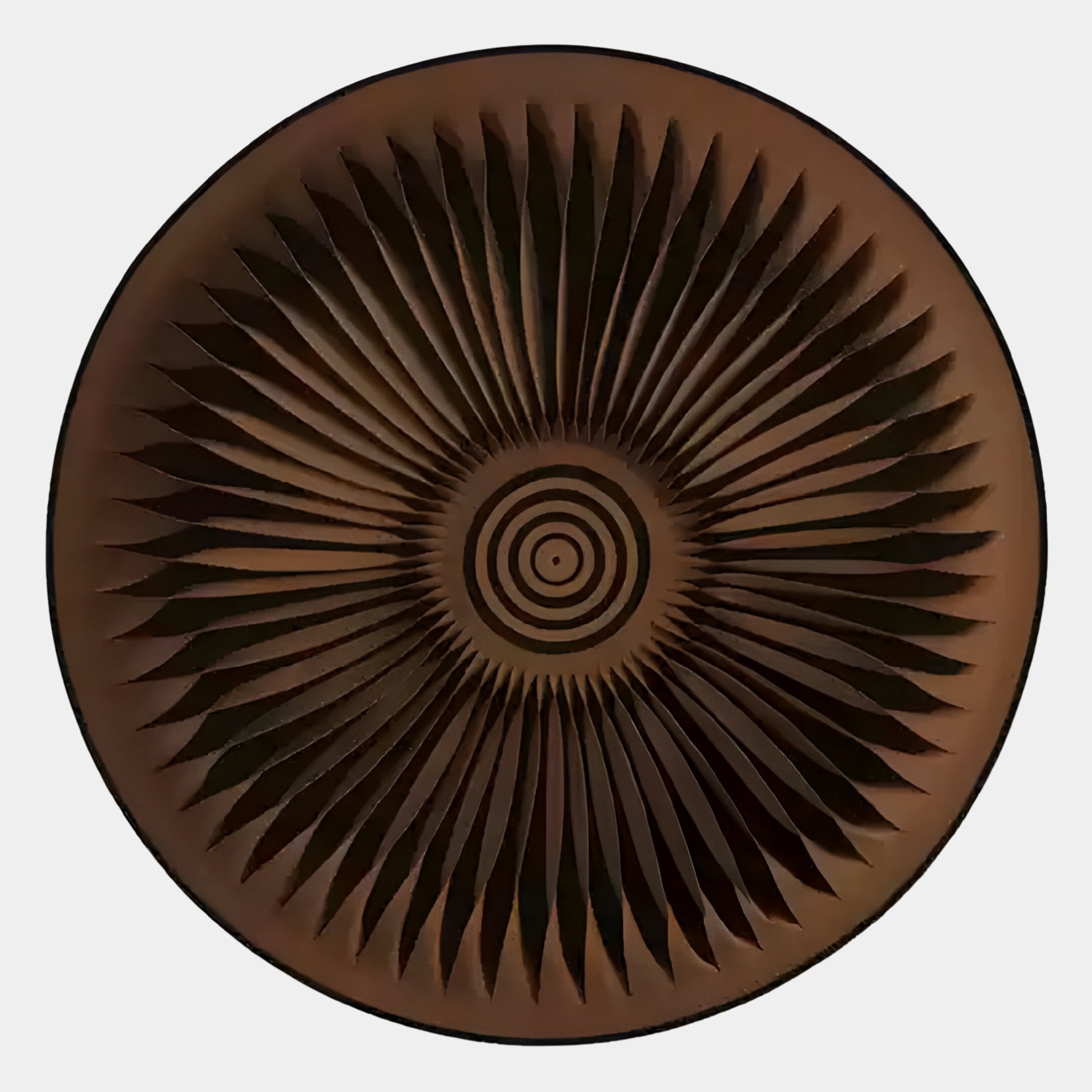 Centriva Brown II Folded Leather Round 3D Wall Art
