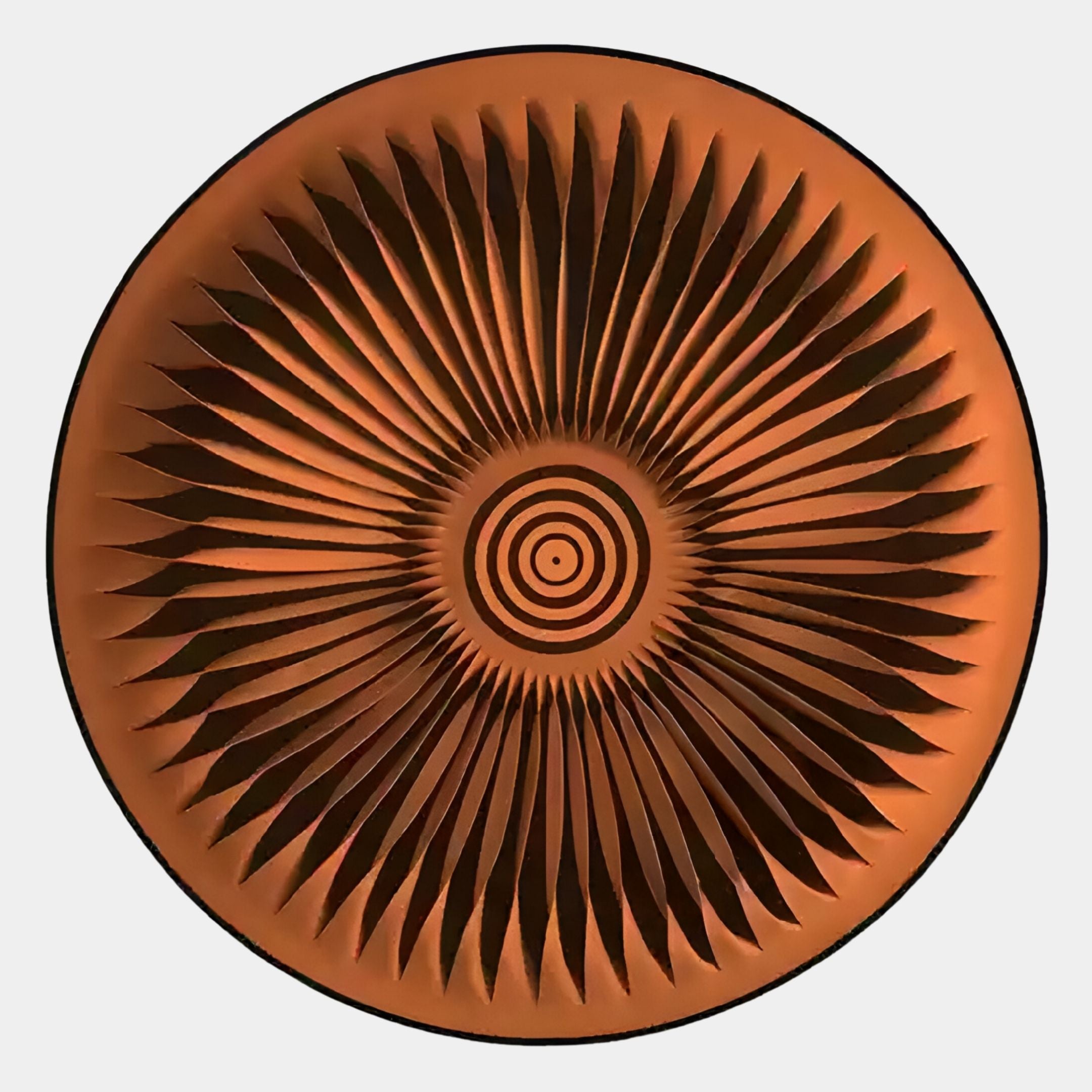 Centriva Orange II Folded Leather Round 3D Wall Art