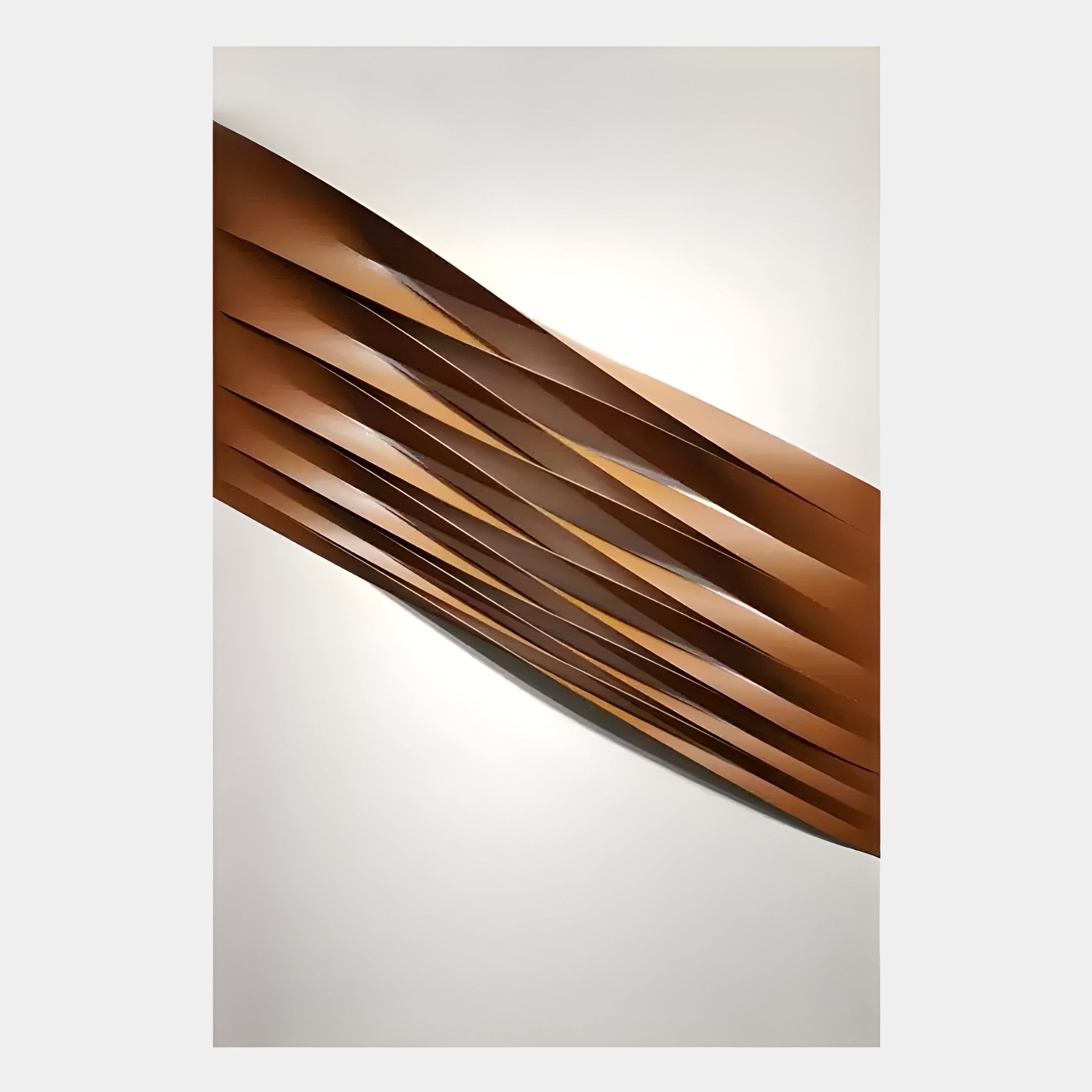 Vallion Caramel Wave Folded Leather 3D Wall Art