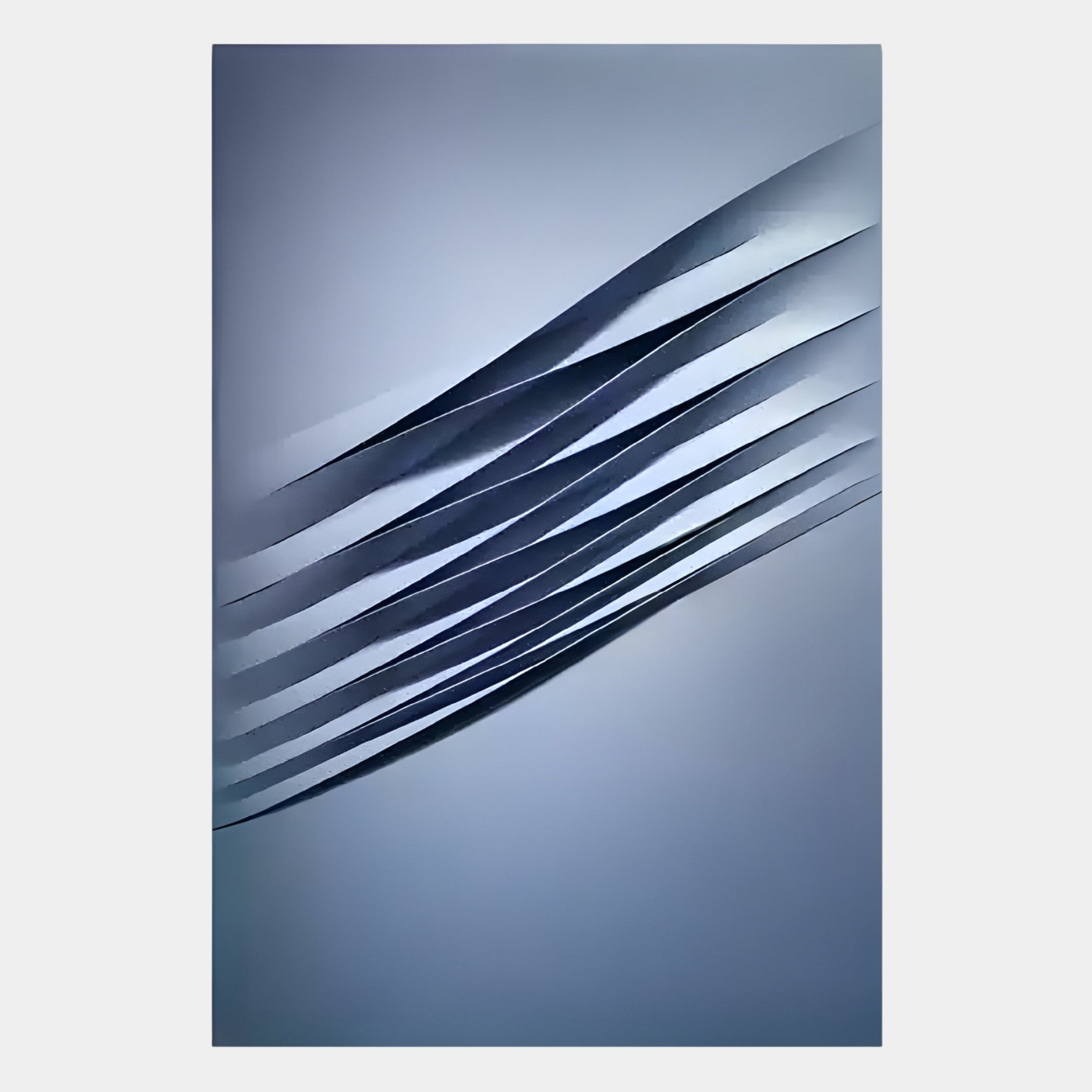 Vallion Blue Wave Folded Leather 3D Wall Art