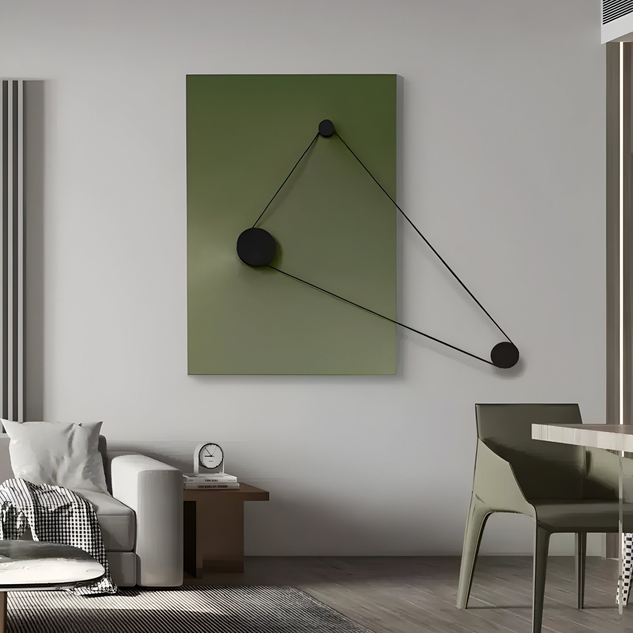Linavox Green Geometric Leather 3D Wall Art