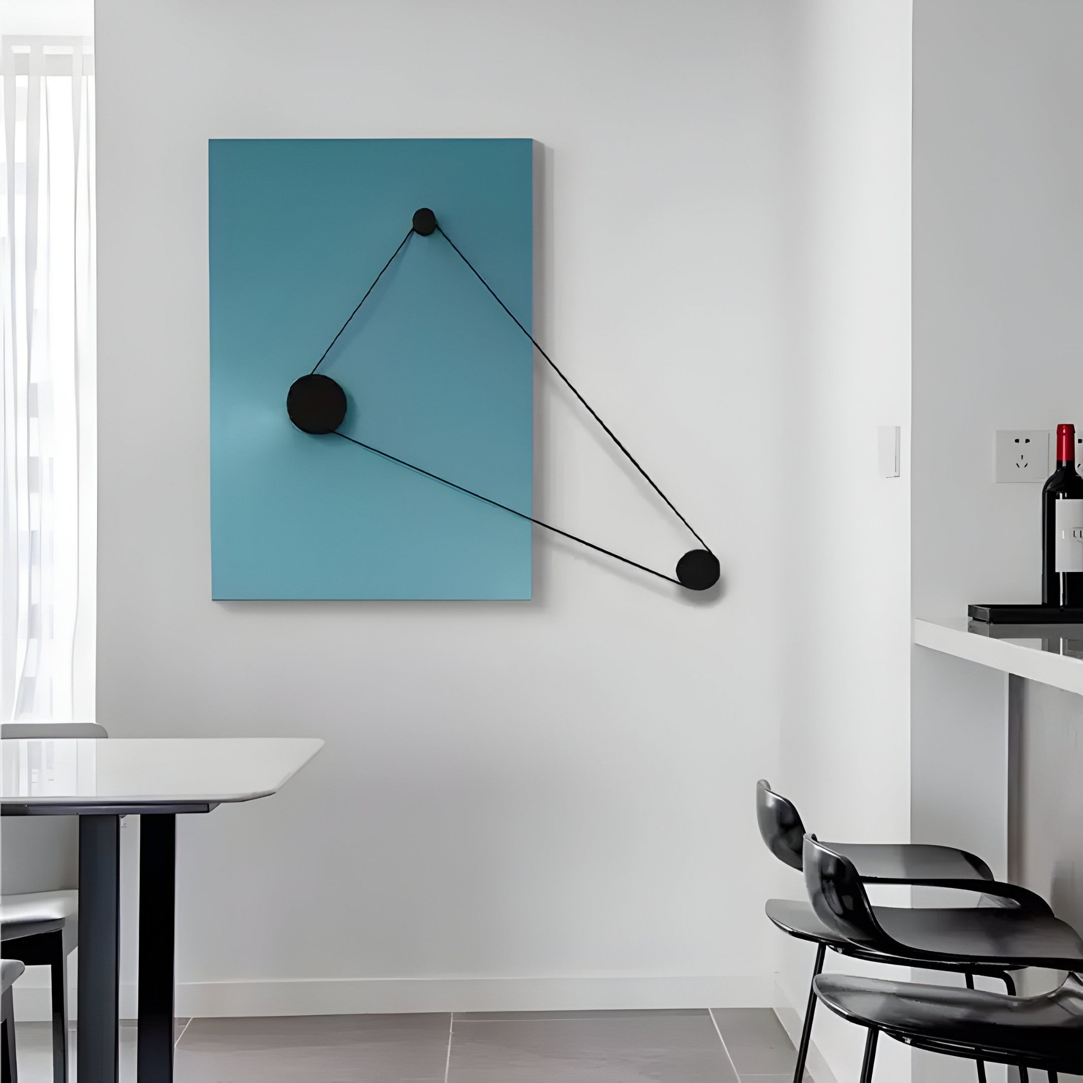Linavox Blue Geometric Leather 3D Wall Art