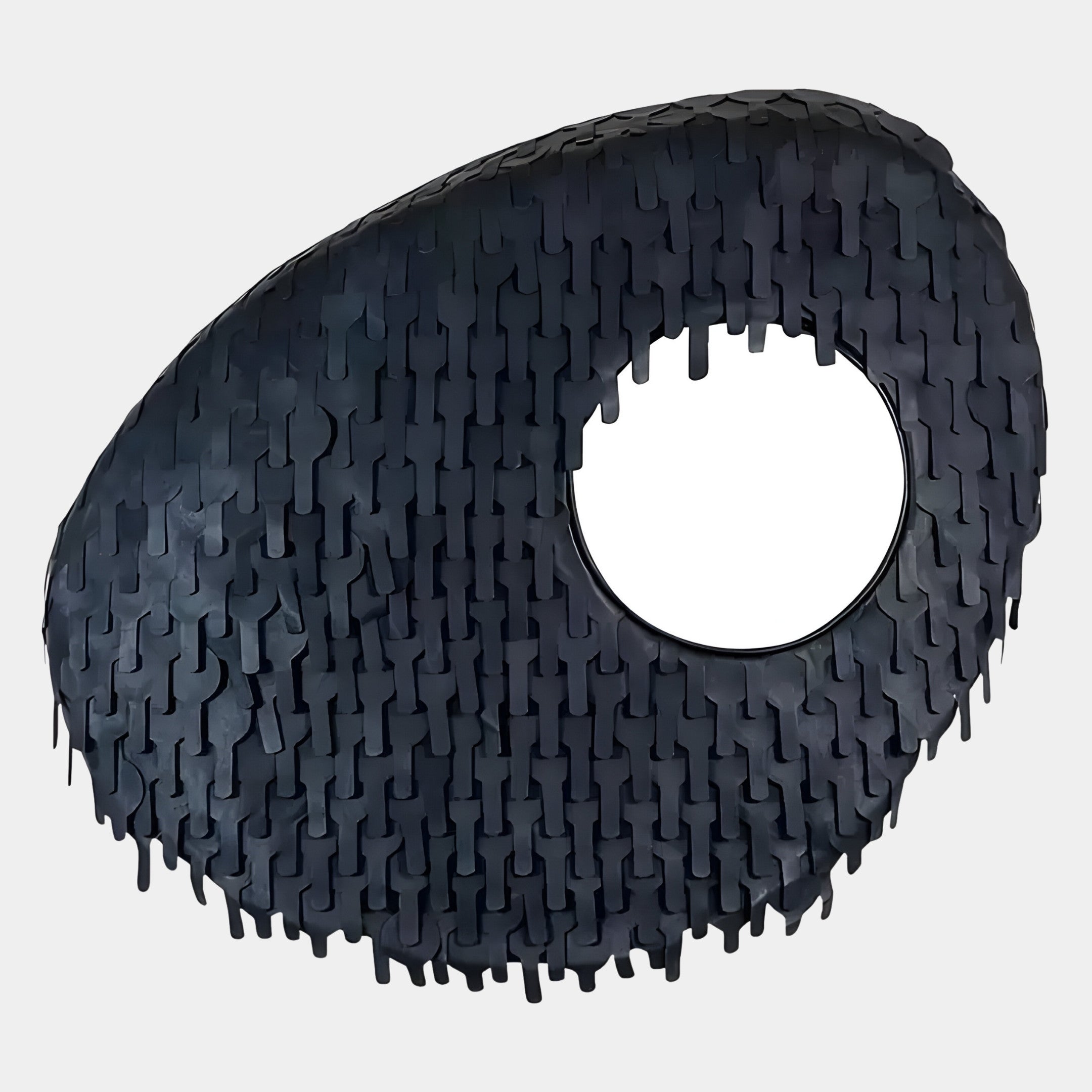Aurec Black Textured Leather & Mirror 3D Wall Art