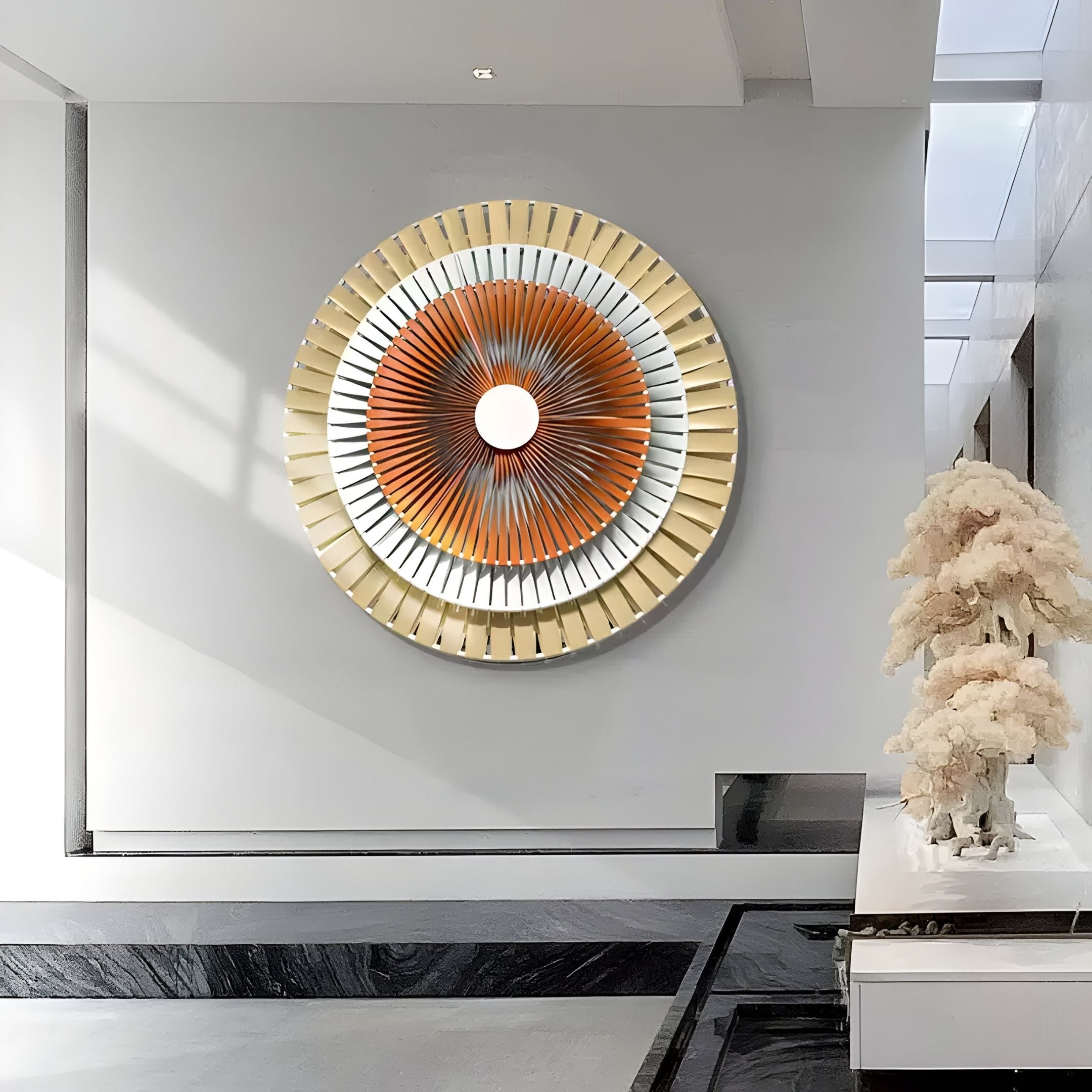 Radiora Copper & Gold Leather Circular 3D Wall Art