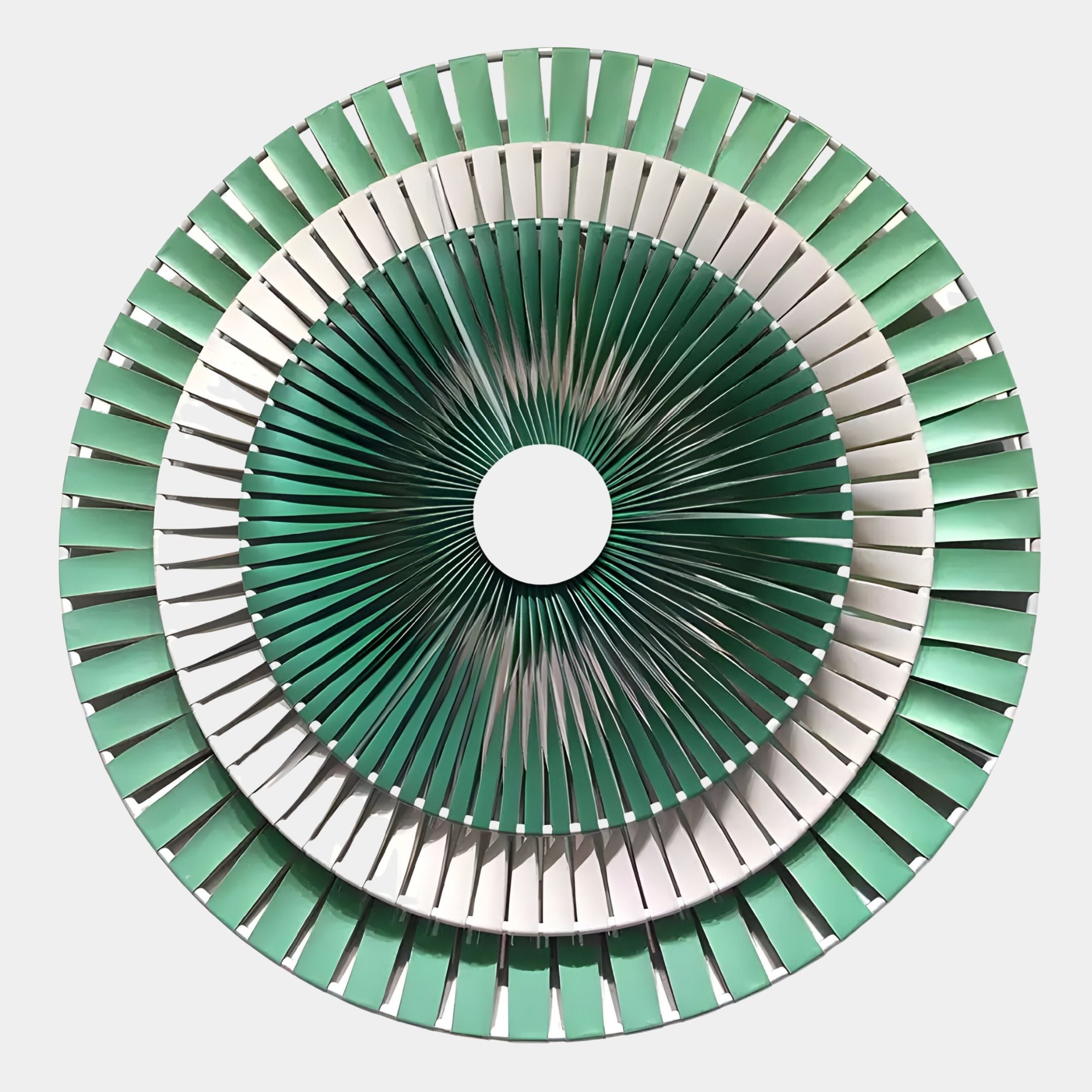 Radiora Green & White Leather Circular 3D Wall Art
