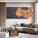 Riborra Black & Orange Layered Wood Carving 3D Wall Art