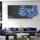 Riborra Black & Blue Layered Wood Carving 3D Wall Art