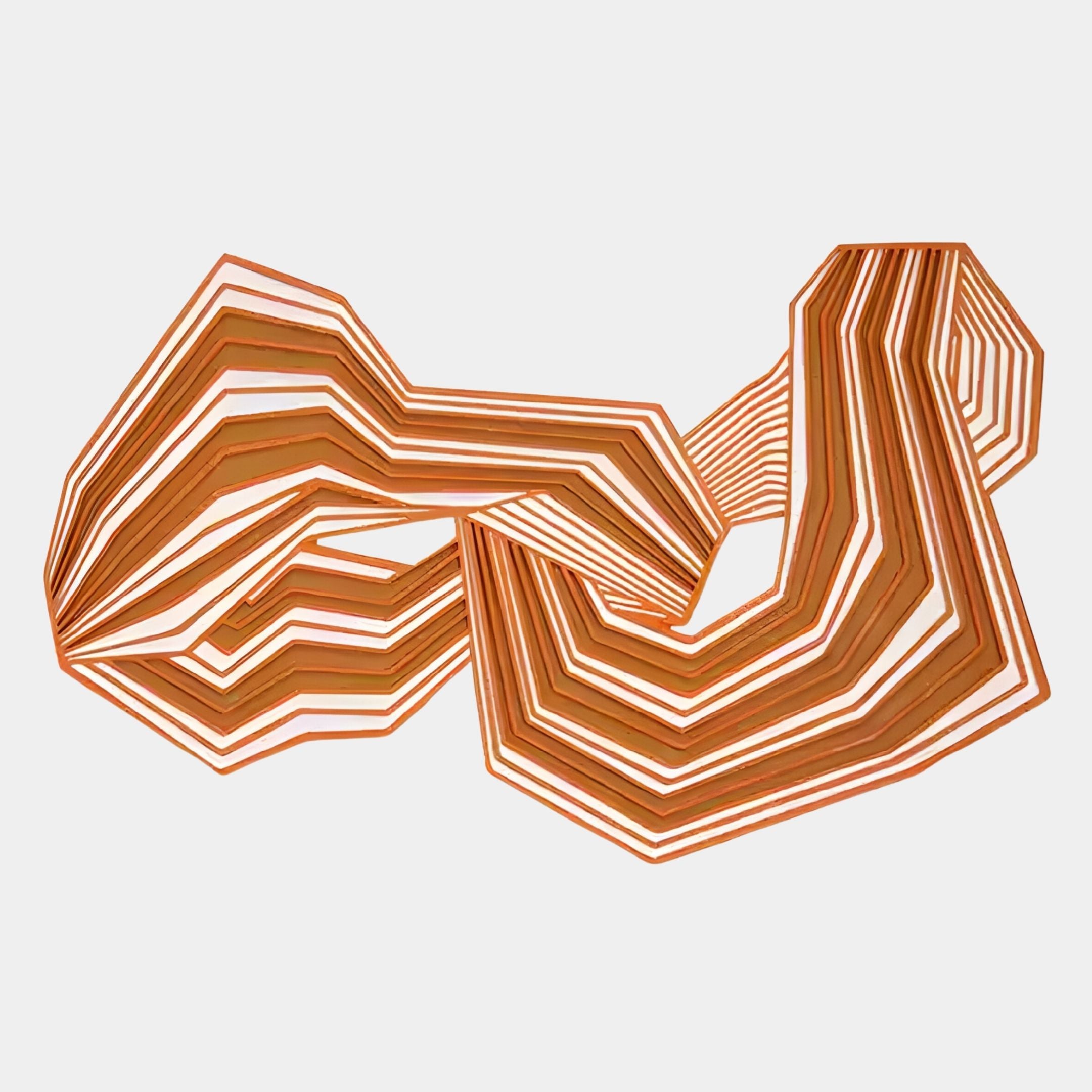 Riborra Orange Layered Wood Carving 3D Wall Art