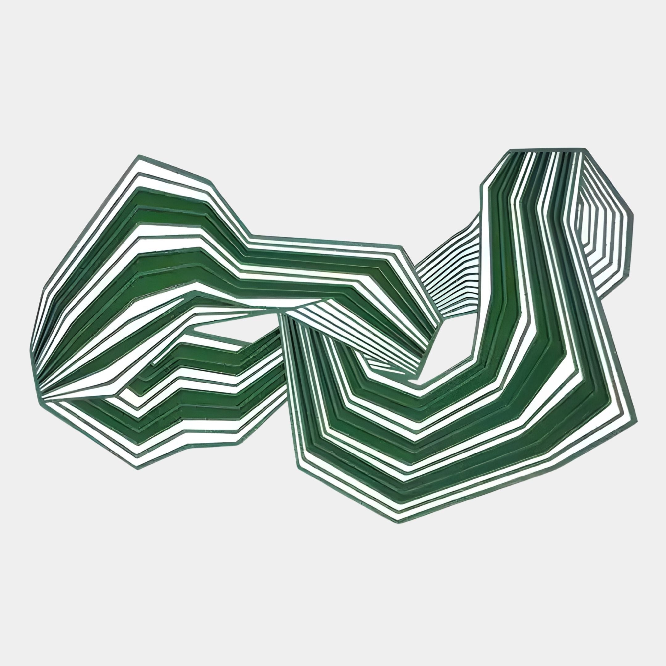 Riborra Green Layered Wood Carving 3D Wall Art