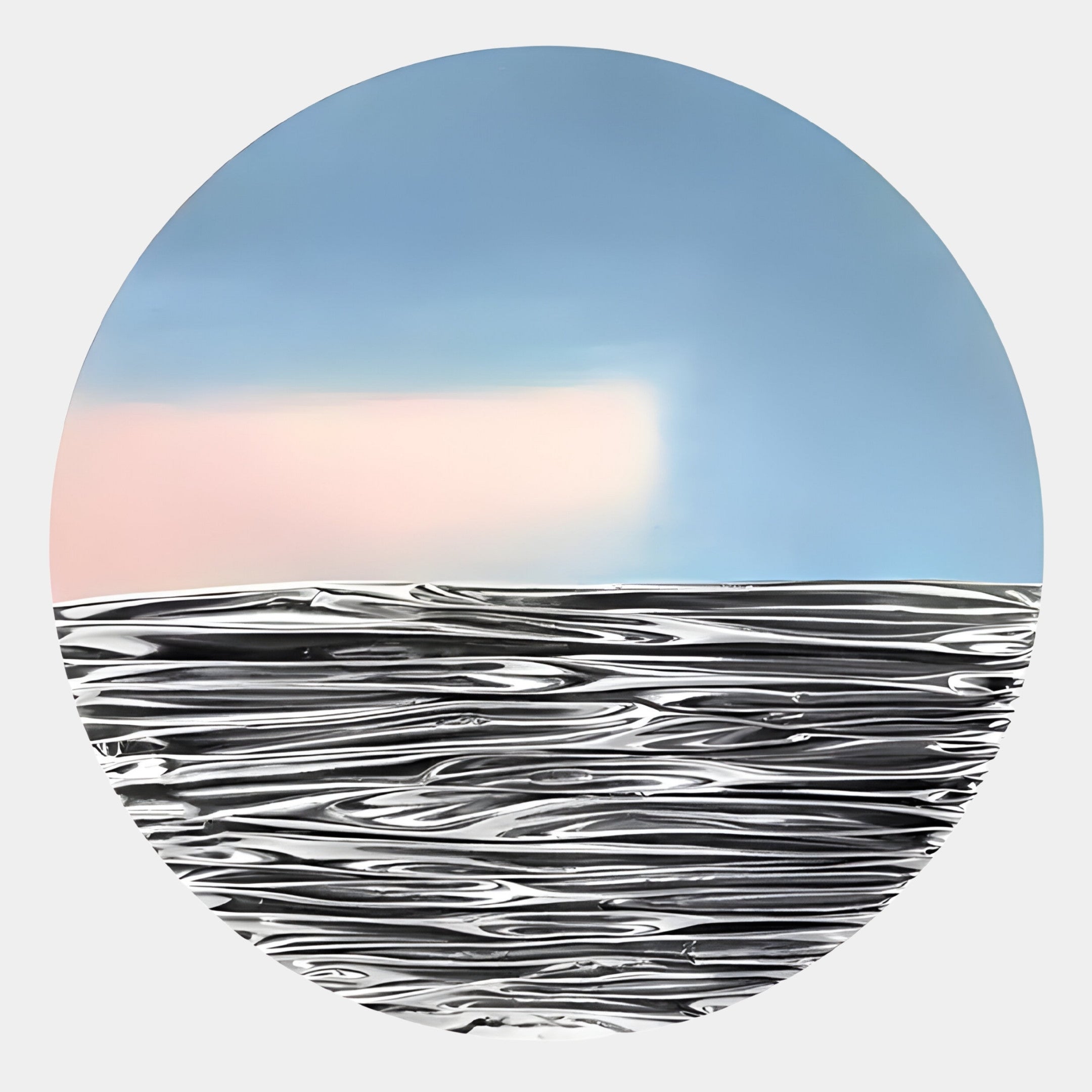 Solvair Sky & Silver Ripple Leather 3D Wall Art