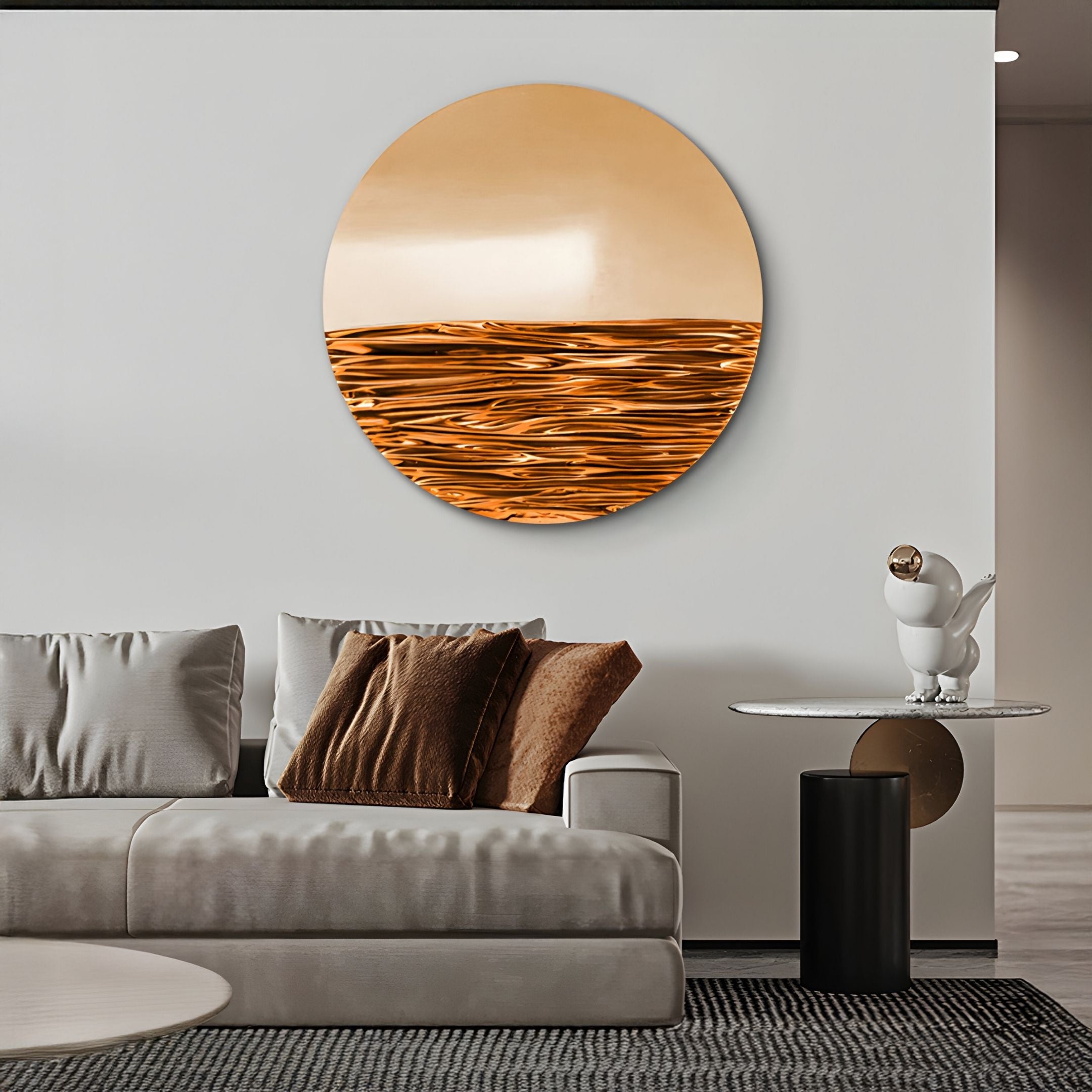 Solvair Ember & Bronze Ripple Leather 3D Wall Art