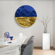 Solvair Cobalt Texture & Gold Ripple Leather 3D Wall Art