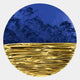 Solvair Cobalt Texture & Gold Ripple Leather 3D Wall Art