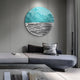 Solvair Teal Texture & Chrome Ripple Leather 3D Wall Art