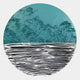 Solvair Teal Texture & Chrome Ripple Leather 3D Wall Art