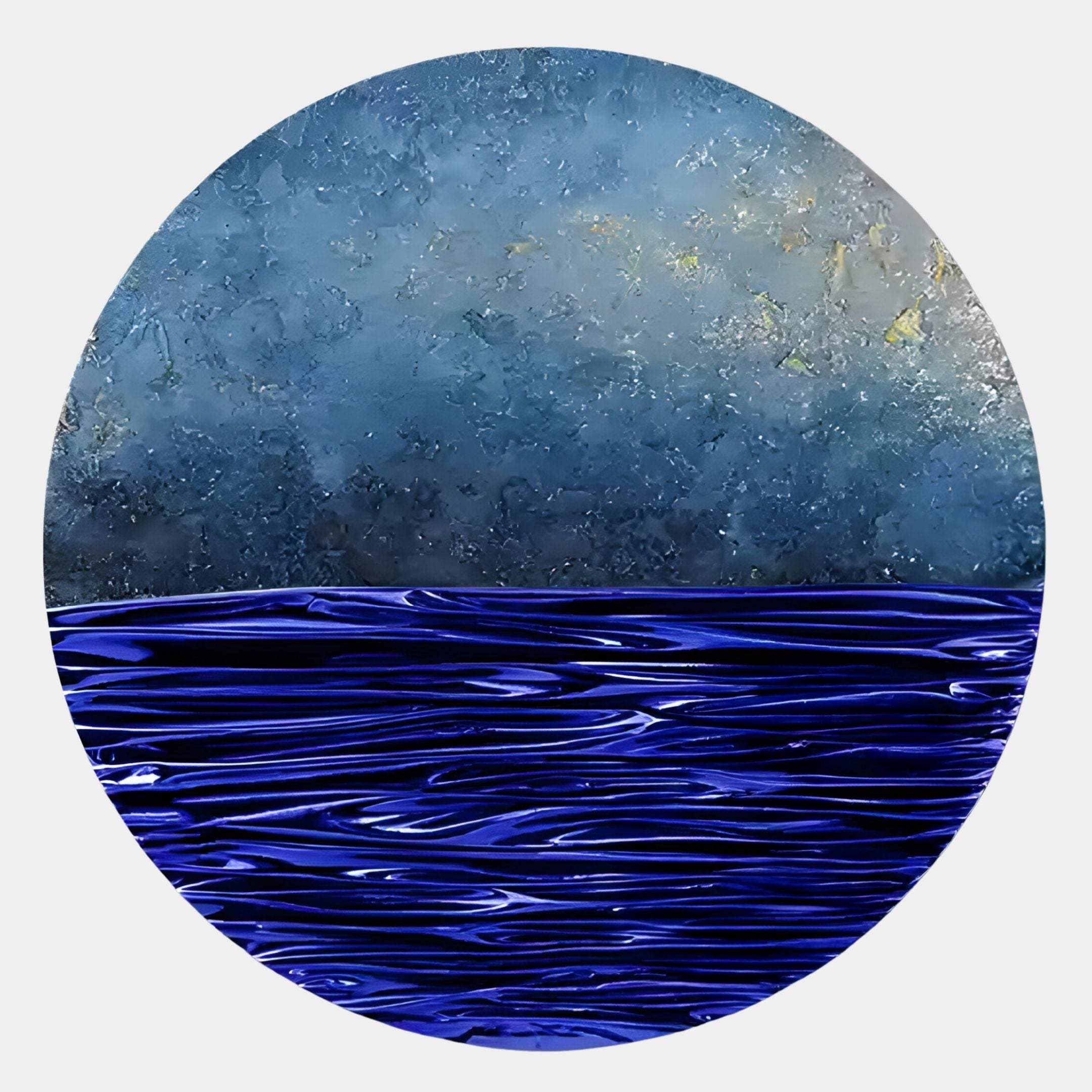 Solvair Blue Texture & Cobalt Ripple Leather 3D Wall Art