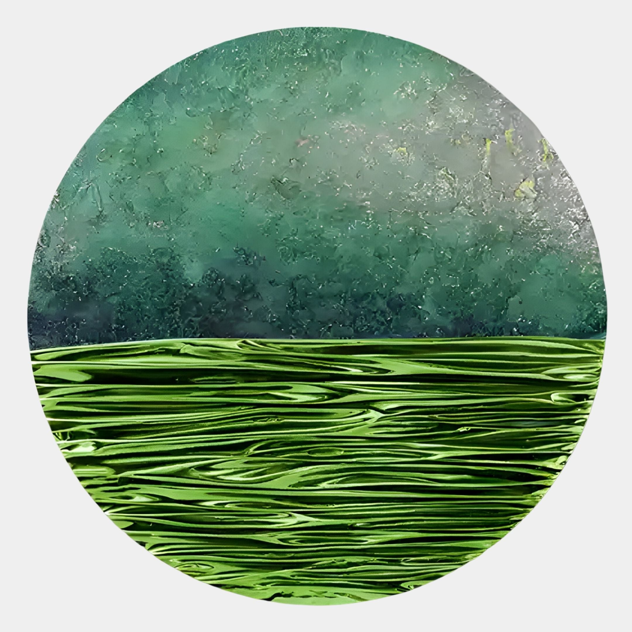 Solvair Green Textured Ripple Leather 3D Wall Art