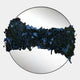 Stravelle Blue & Black Fold Leather Mirror 3D Wall Art