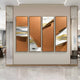 Cuvora 4-Panel Golden Hills Leather 3D Wall Art