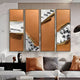 Cuvora 4-Panel Bamboo Terrace Leather 3D Wall Art