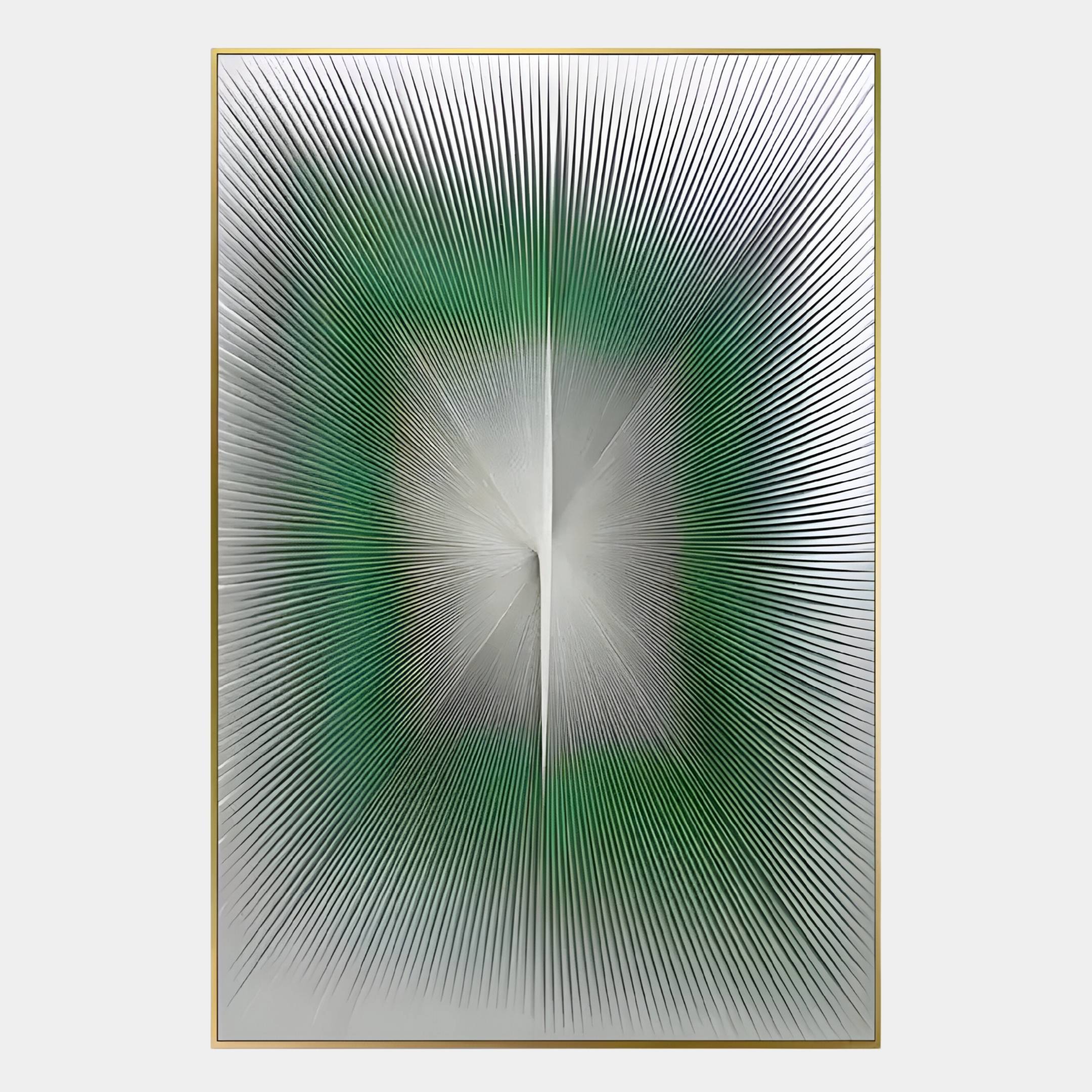 Radior Green Burst Illusion Leather 3D Wall Art