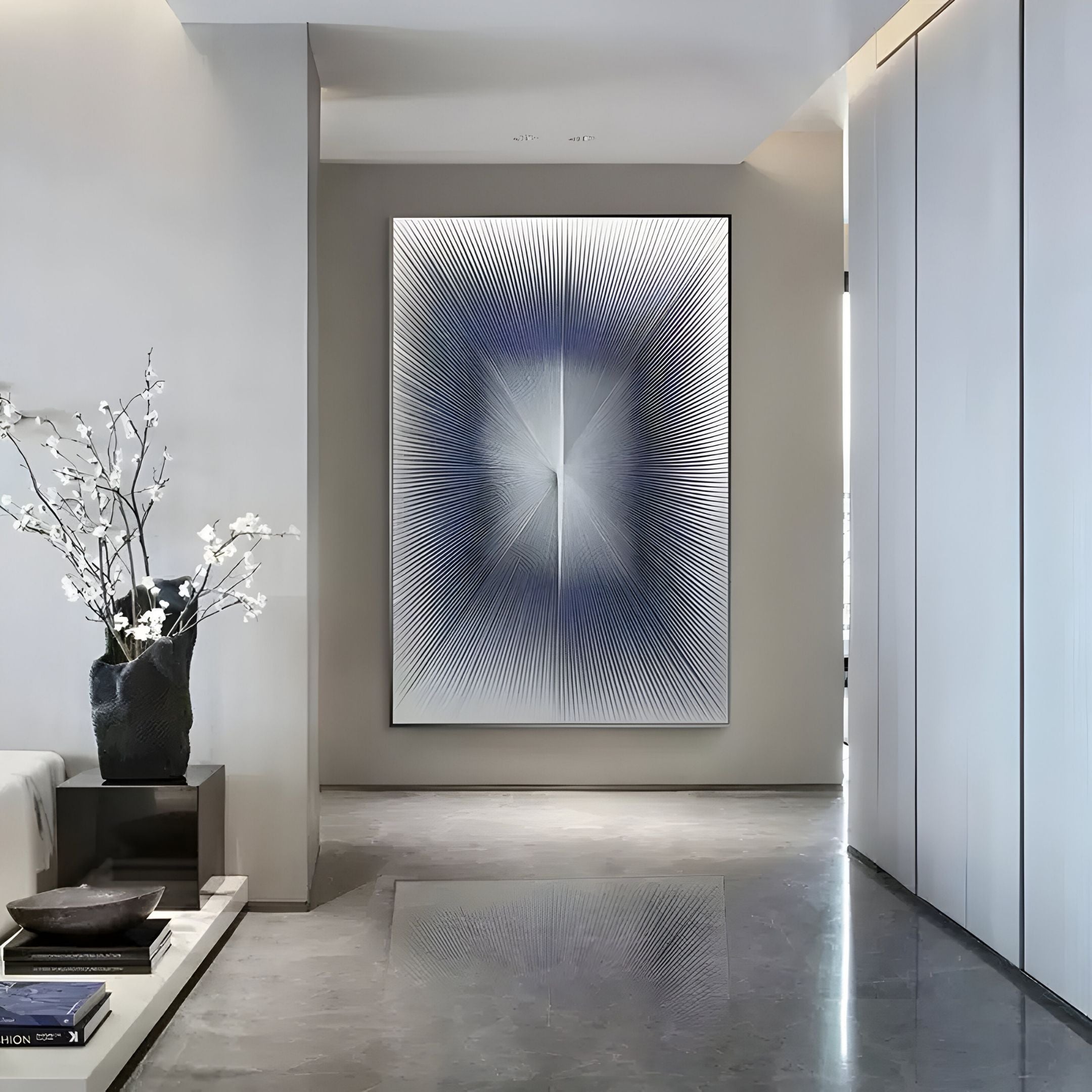 Radior Blue Burst Illusion Leather 3D Wall Art