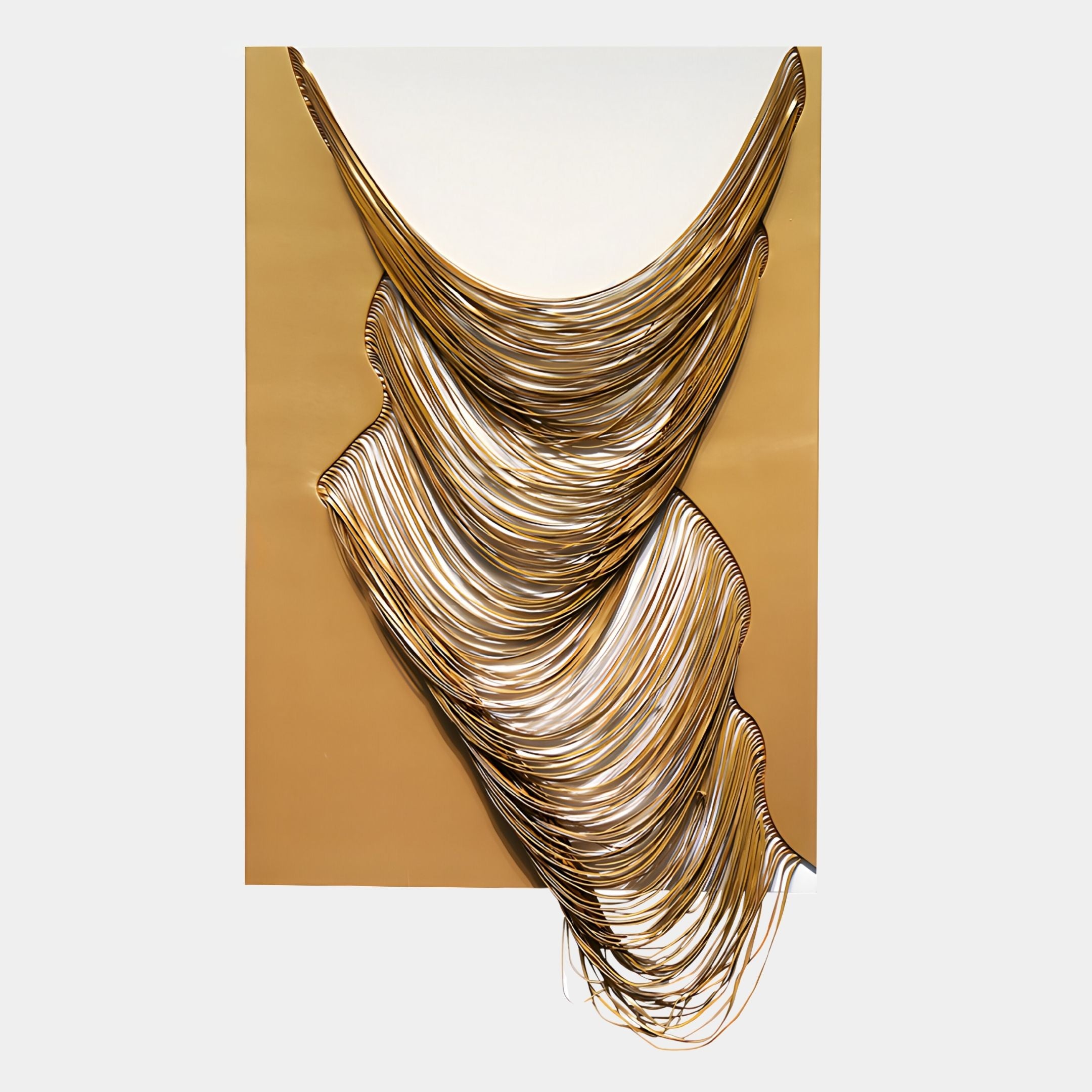 Arvinea Gold Flow Sculptural Leather 3D Wall Art