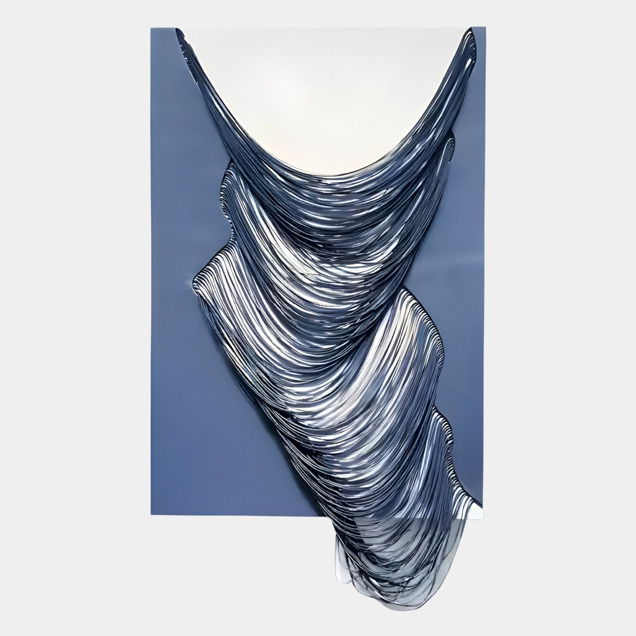 Arvinea Blue Flow Sculptural Leather 3D Wall Art