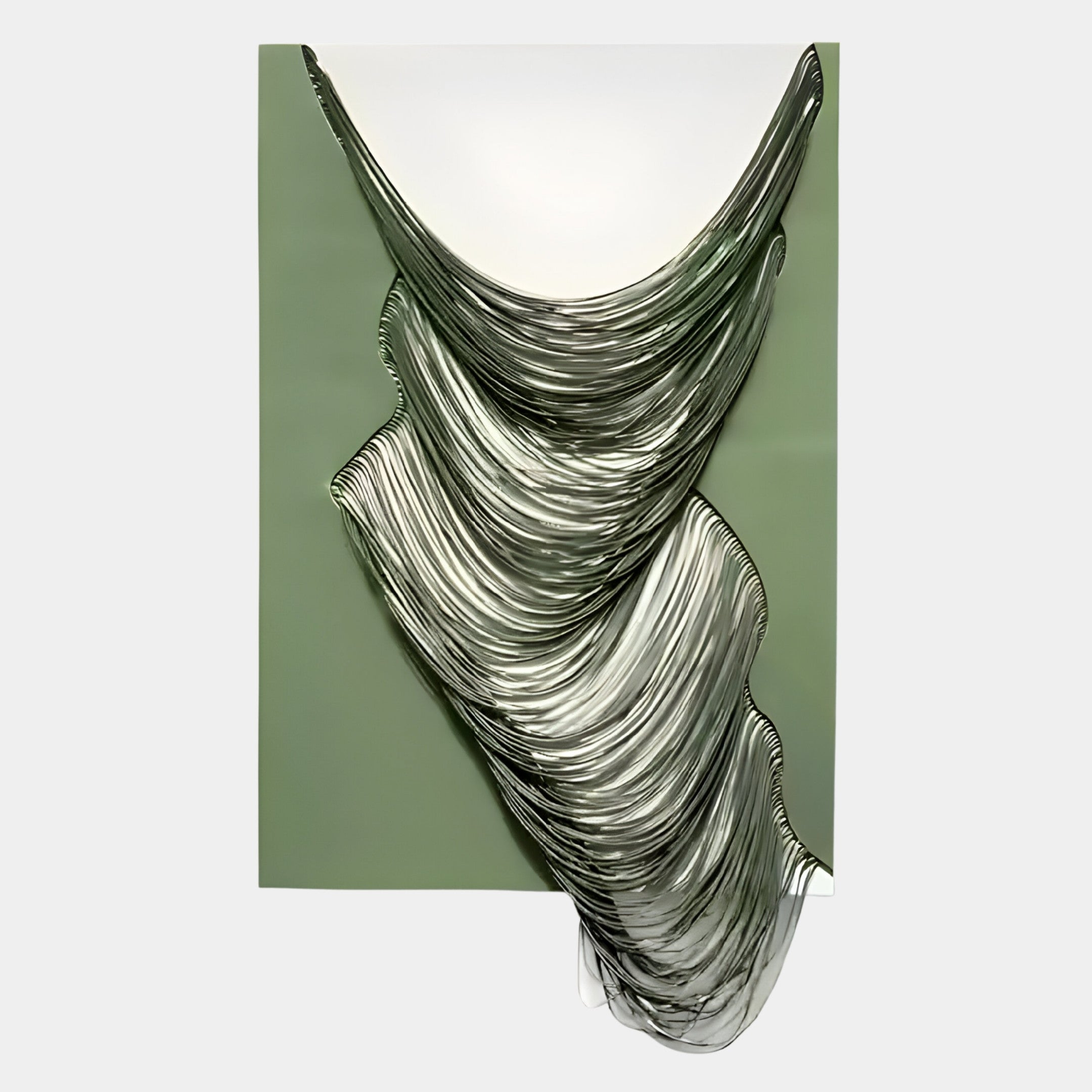 Arvinea Green Flow Sculptural Leather 3D Wall Art