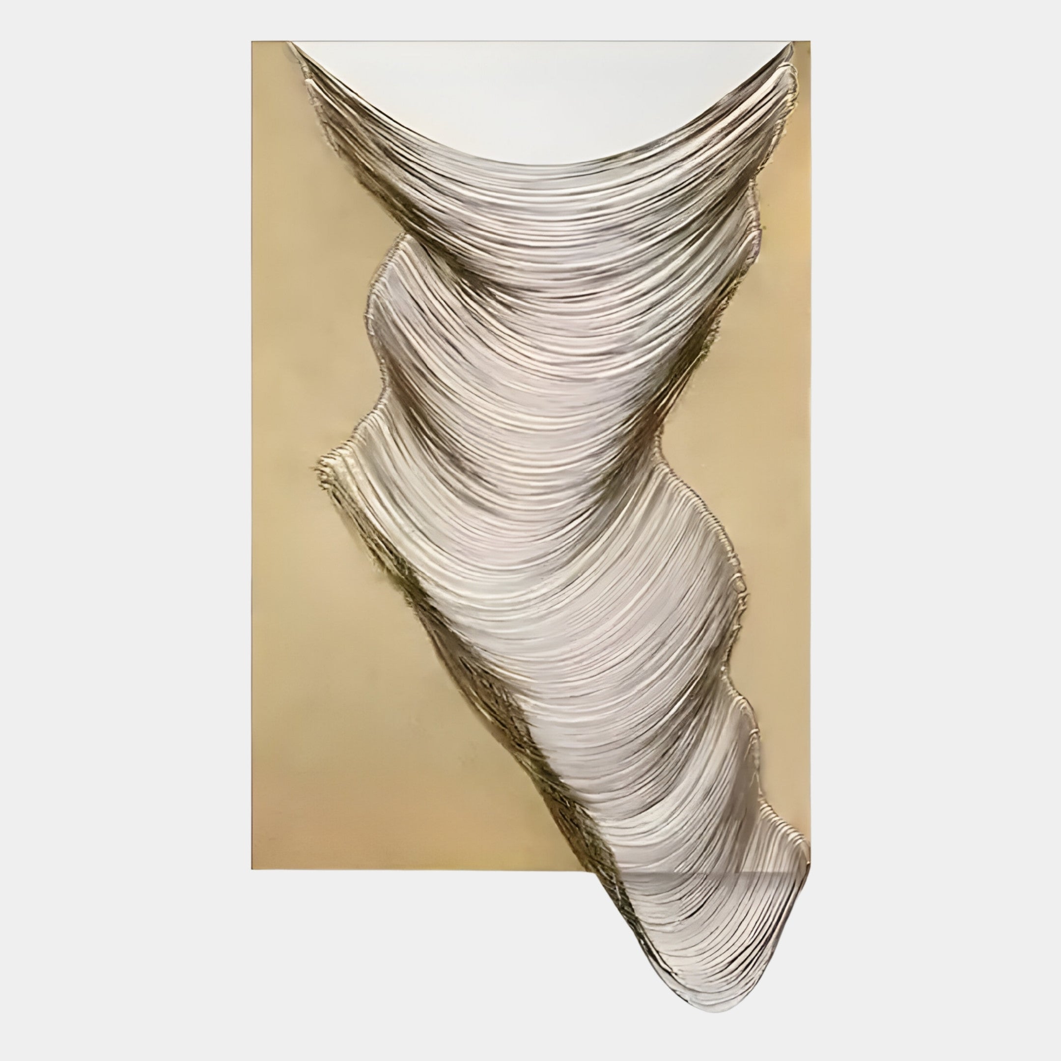 Arvinea Soft Gold Flow Sculptural Leather 3D Wall Art