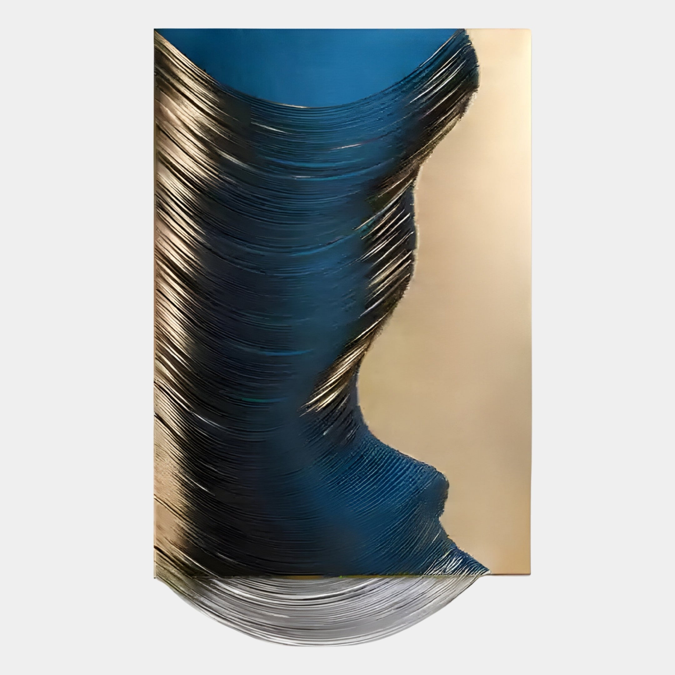 Arvinea Cobalt Curve Sculptural Leather 3D Wall Art