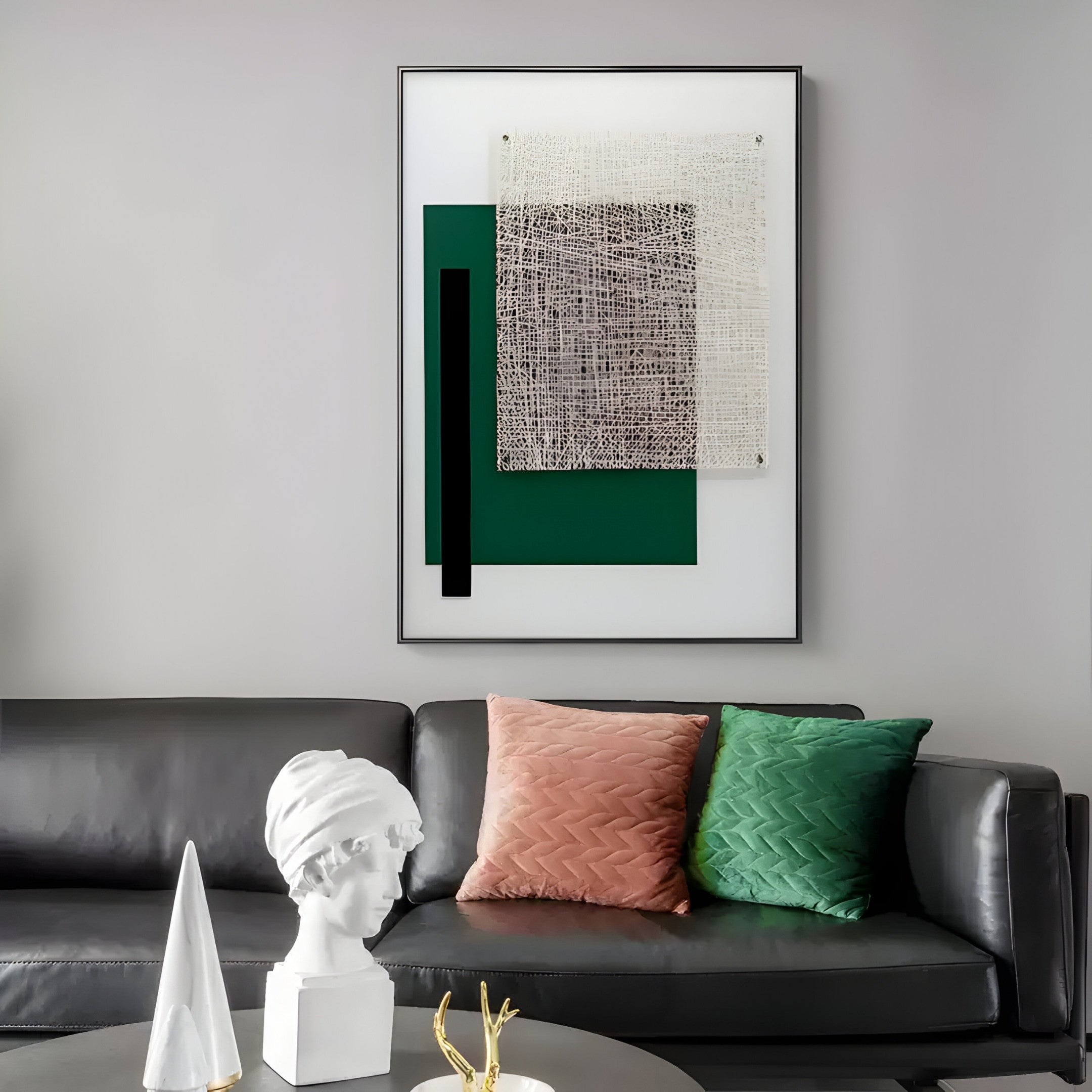 Linquetta Forest Grid Acrylic & Leather 3D Wall Art