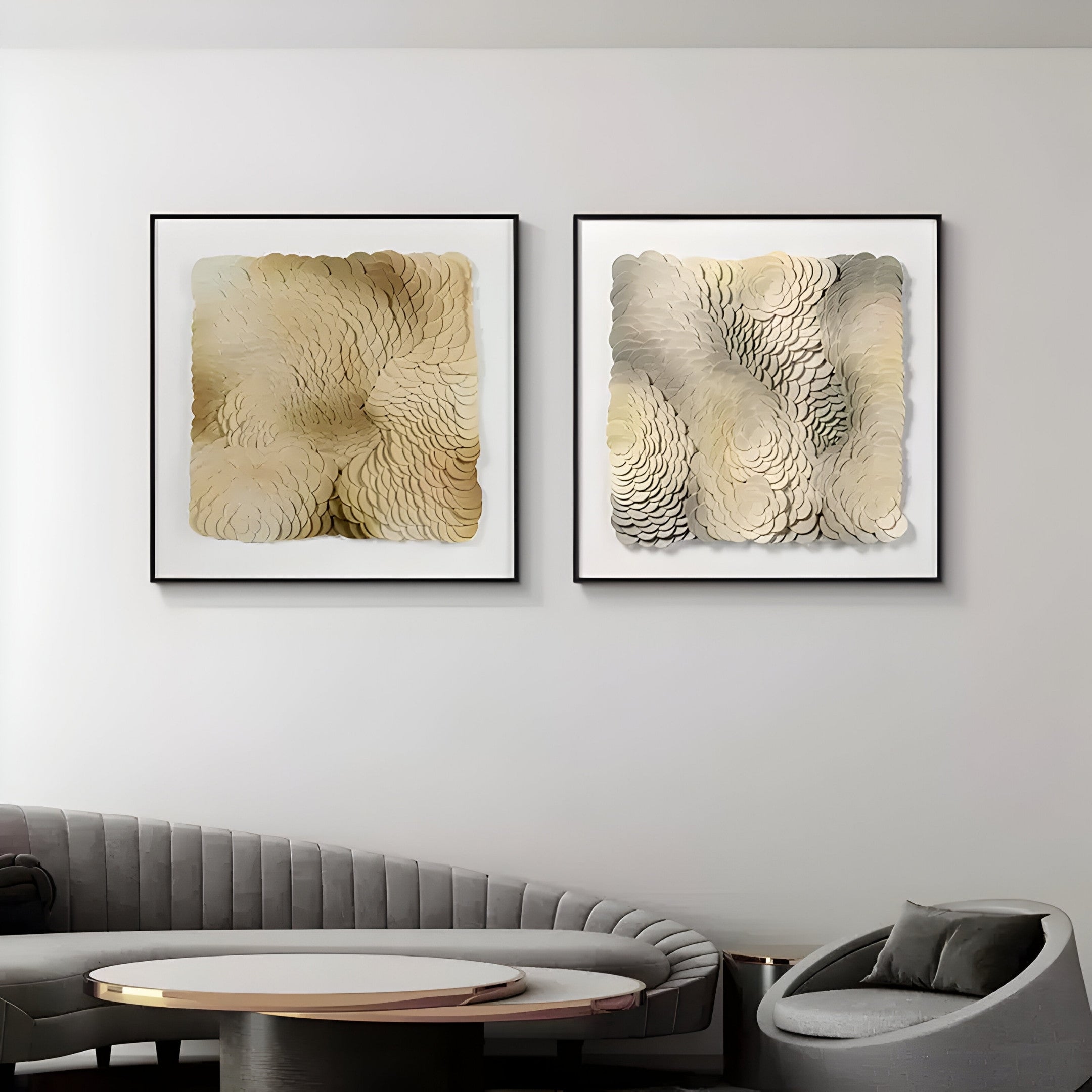 Calavine Sand Bloom Sculptural Leather 3D Wall Art