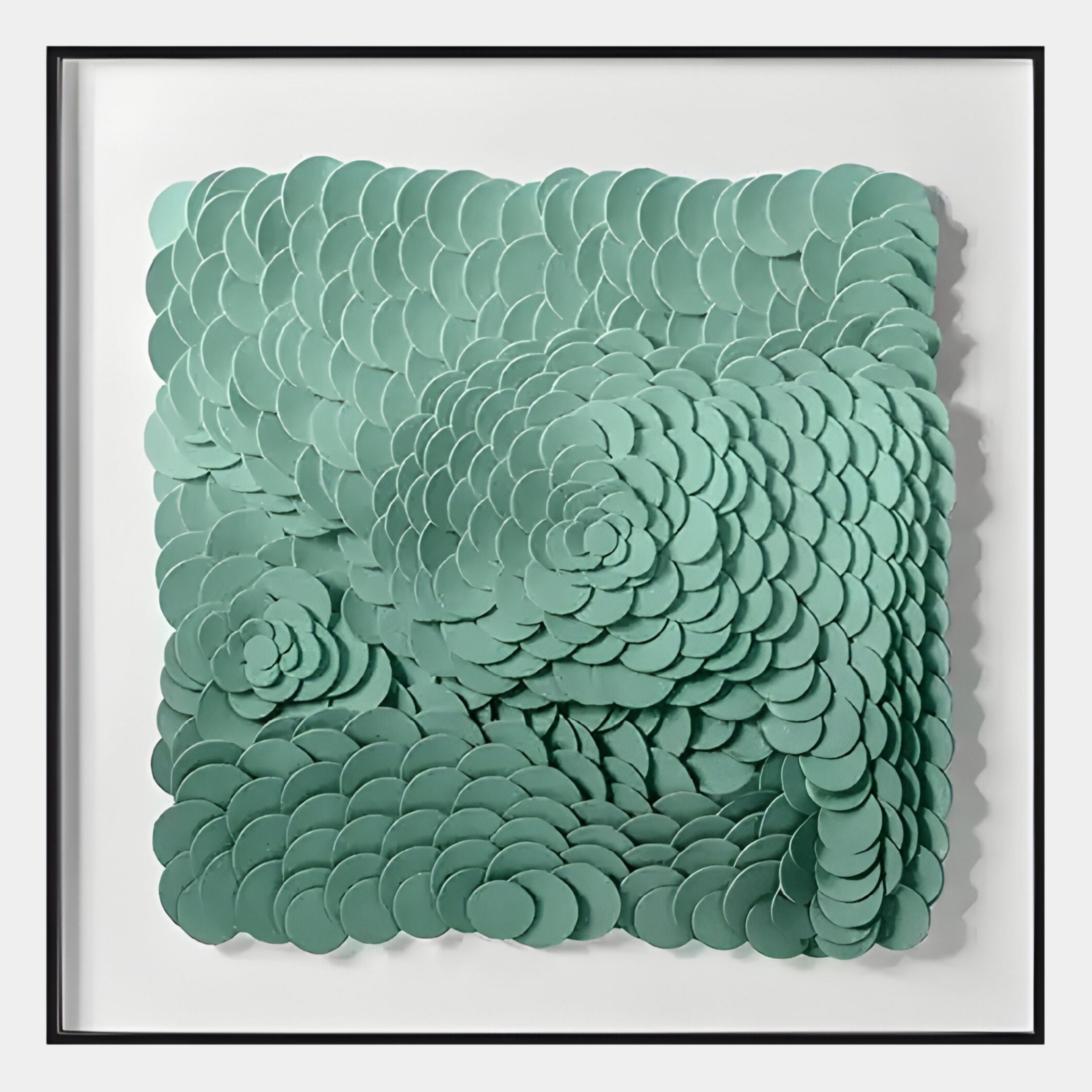 Calavine Green Bloom Sculptural Leather 3D Wall Art