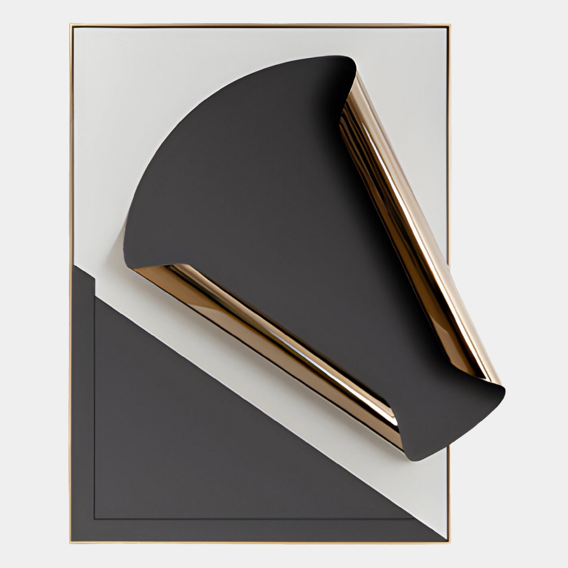 Valmeris Vertical Grey Fold Sculptural Metal 3D Wall Art