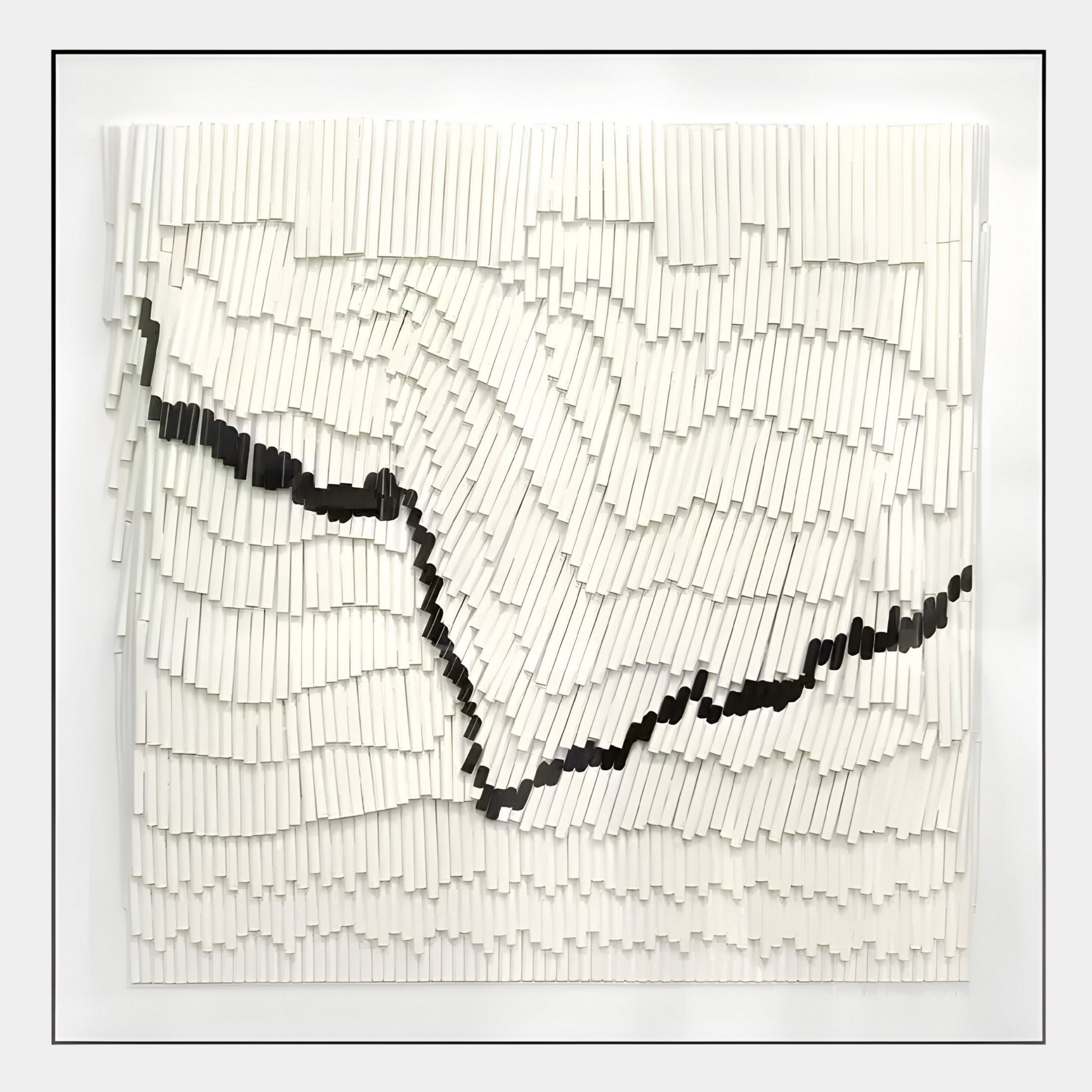 Virelline White & Black Layered Paper 3D Wall Art