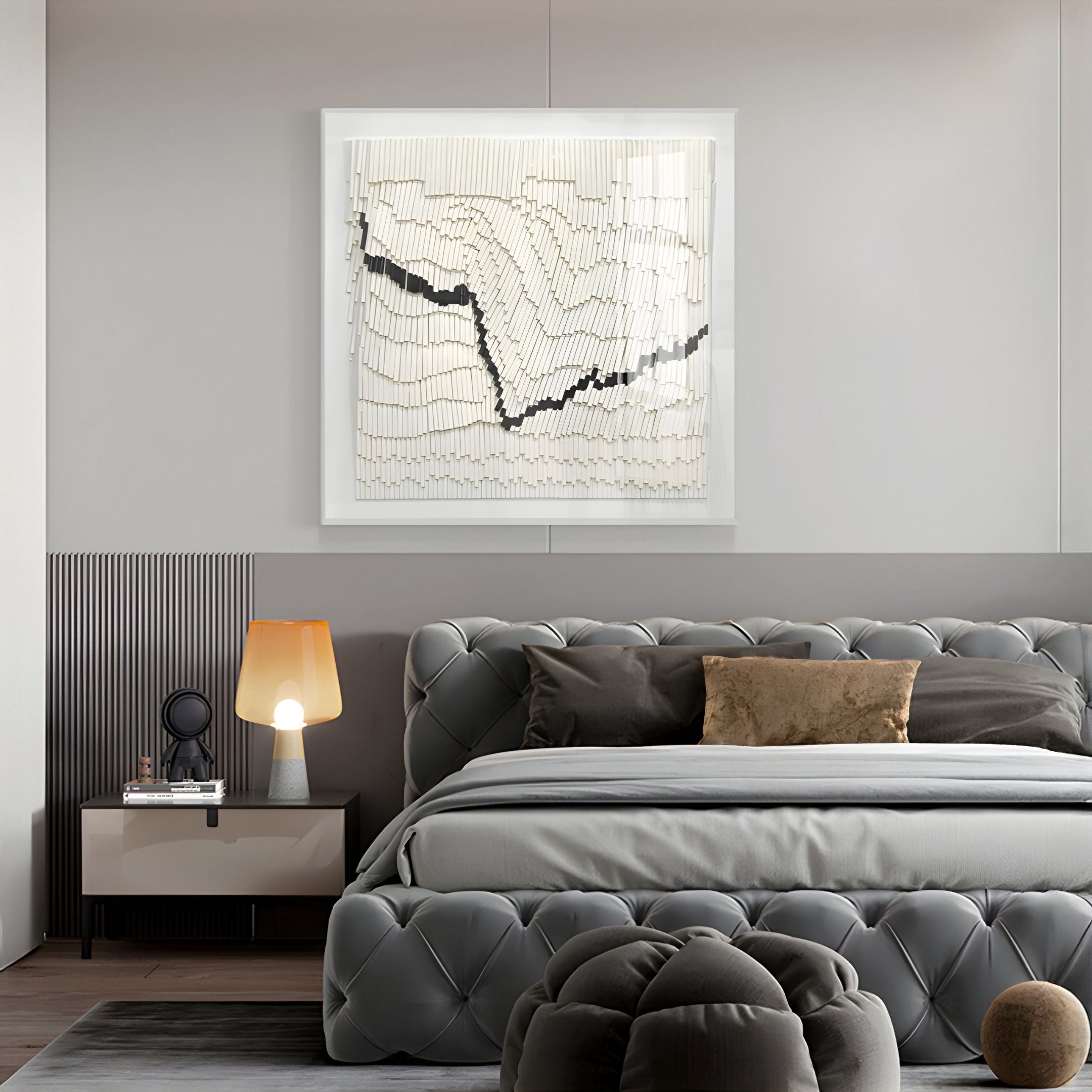 Virelline White & Black Framed Acrylic 3D Wall Art
