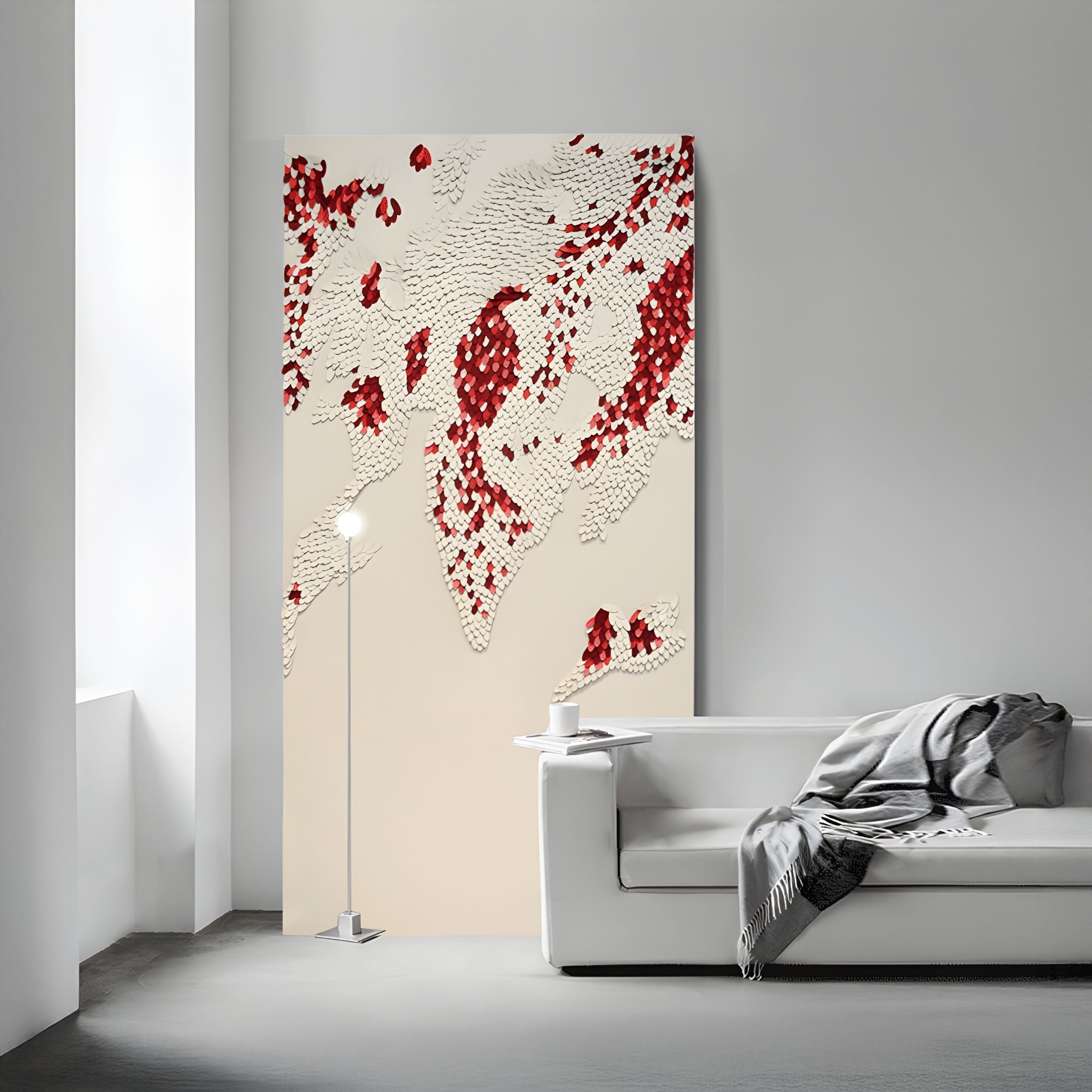 Scalora Crimson Fragmented Leather 3D Wall Art