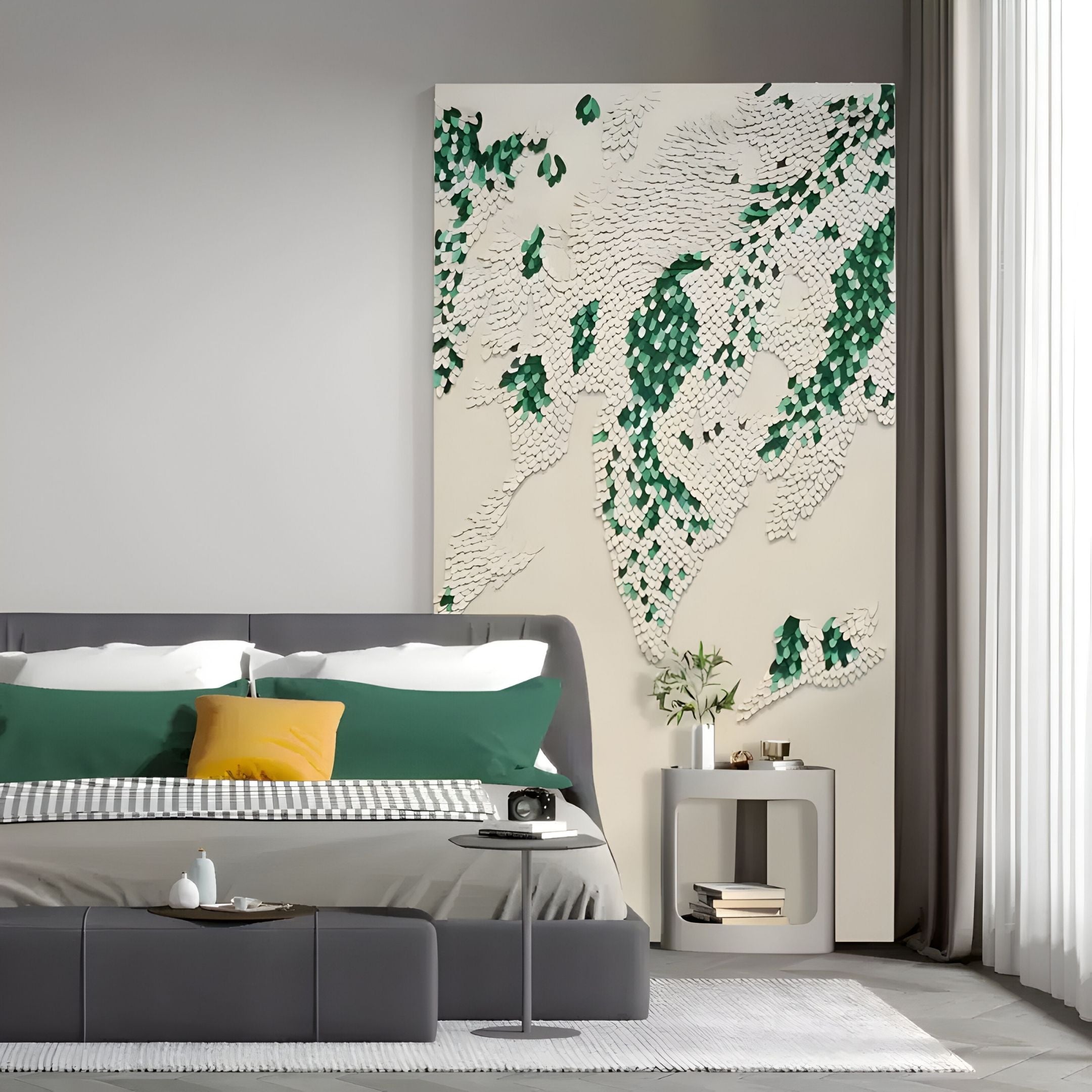 Scalora Emerald Fragmented Leather 3D Wall Art