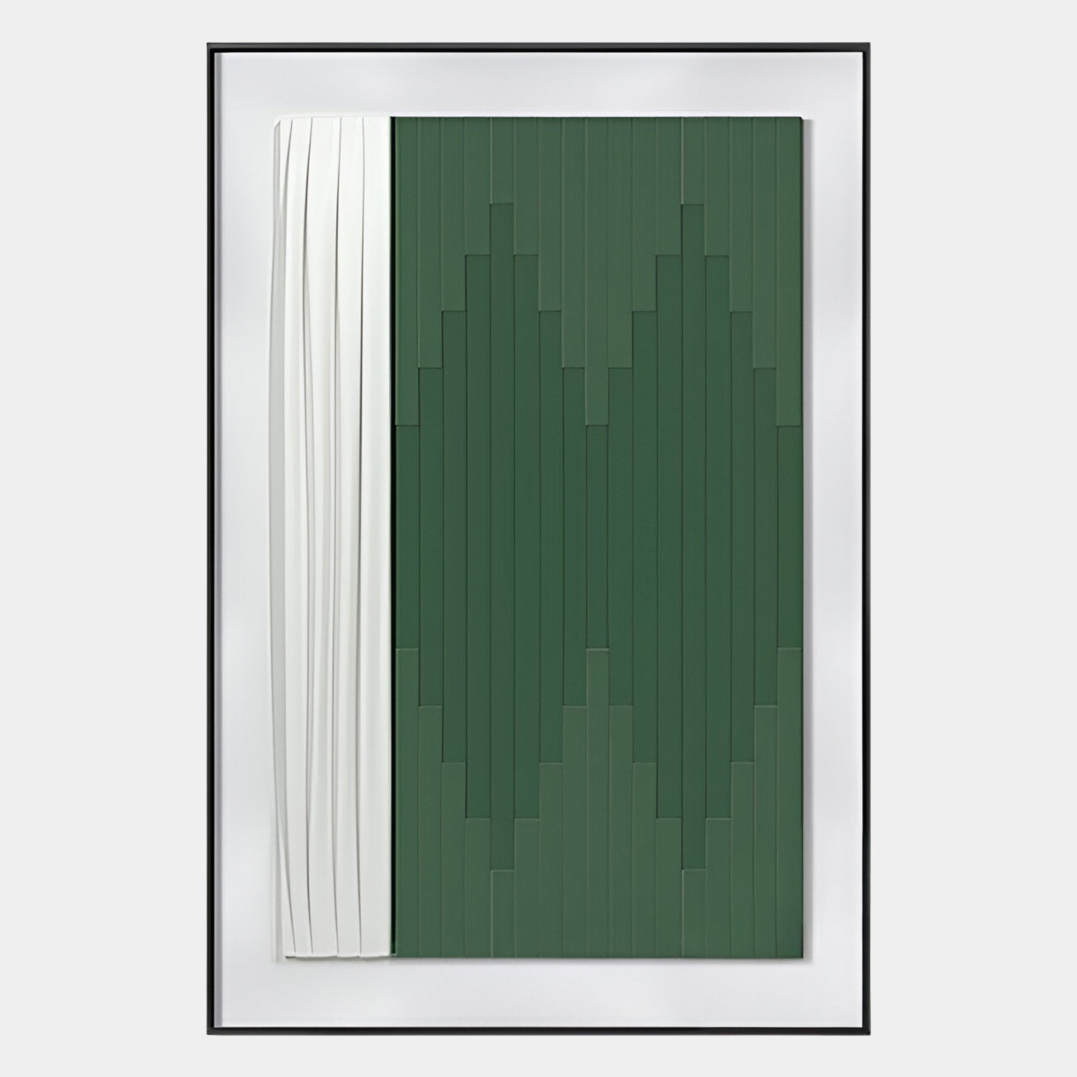 Trivaro Green Panel II Wood Carving 3D Wall Art