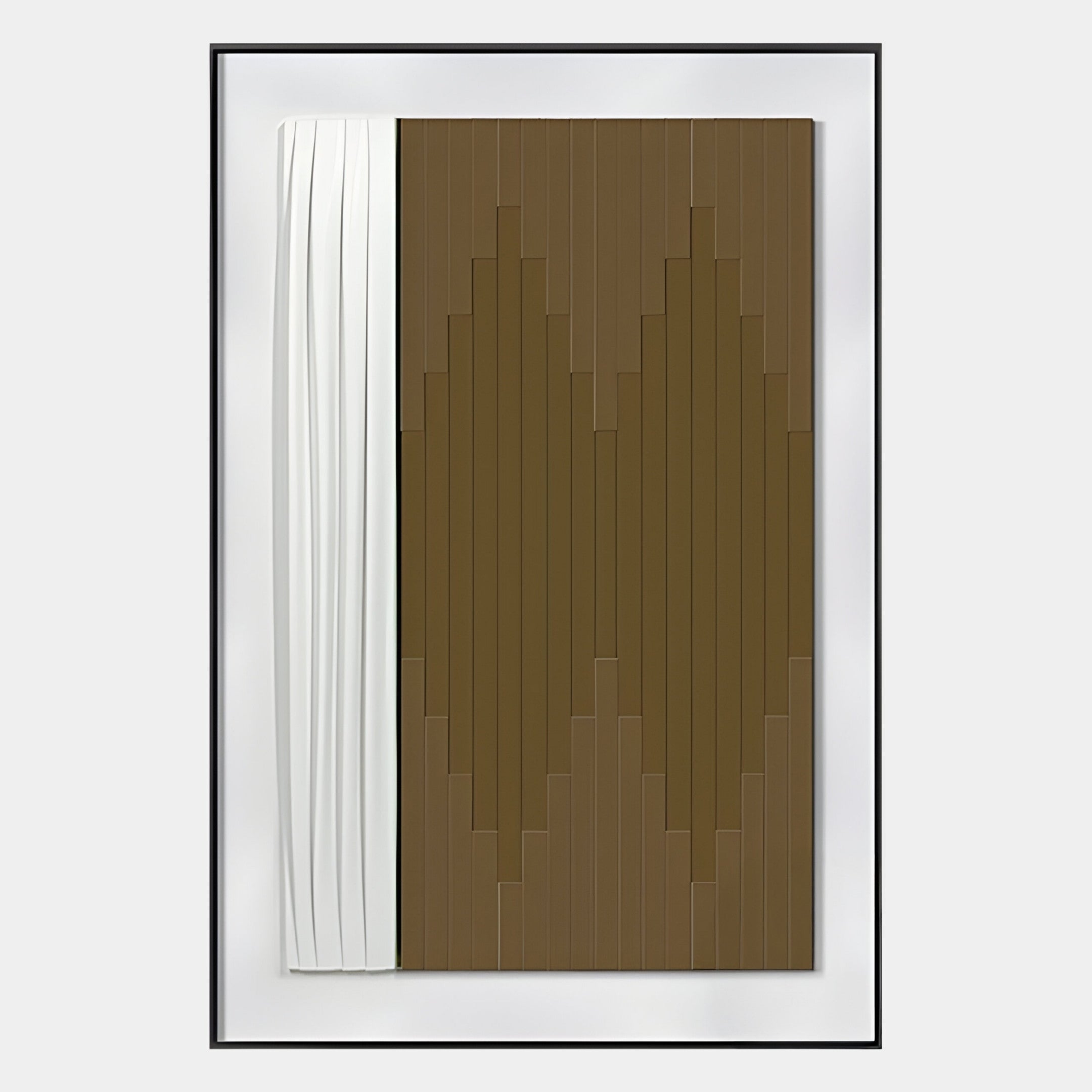 Trivaro Brown Panel II Wood Carving 3D Wall Art