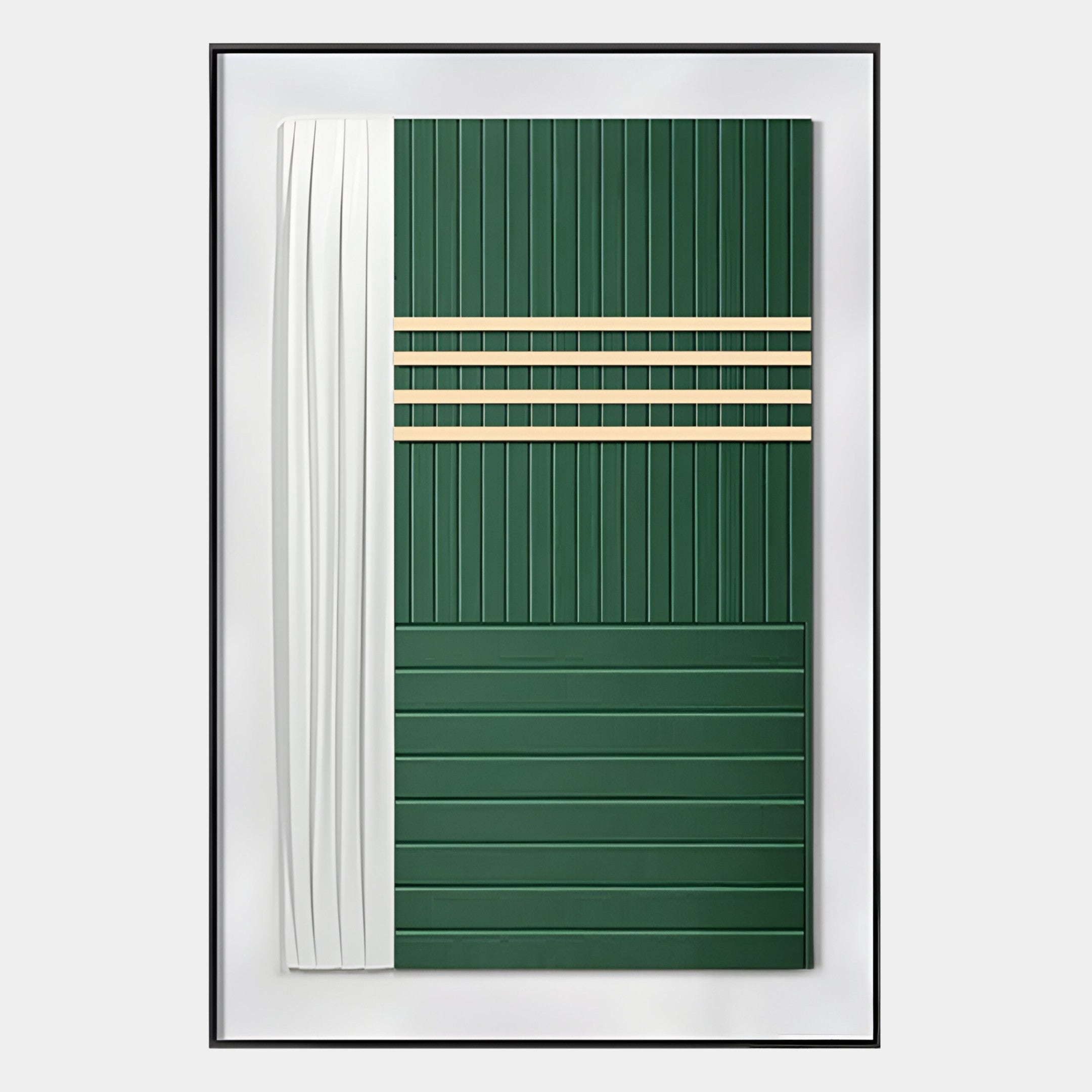 Trivaro Green Panel III Wood Carving 3D Wall Art