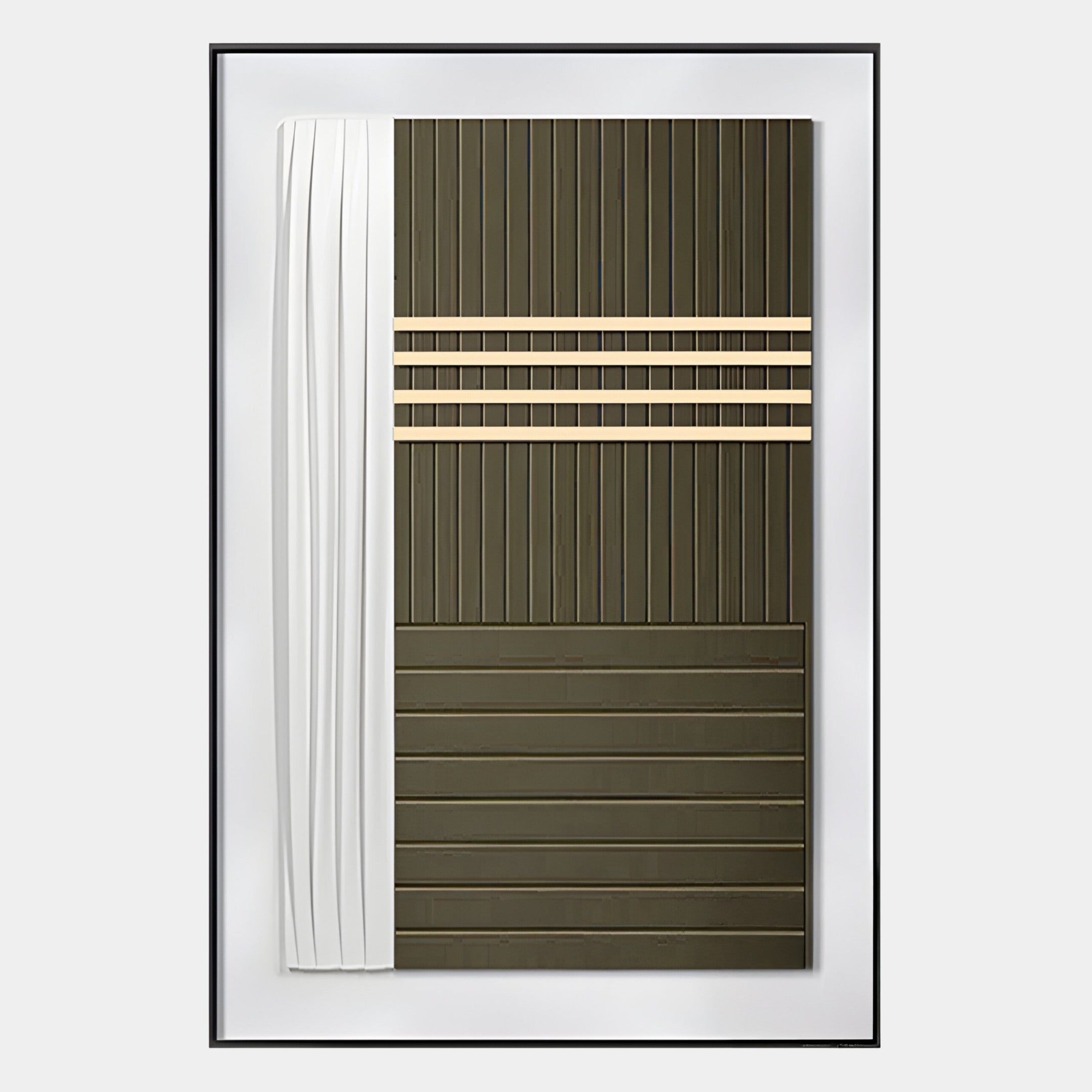 Trivaro Brown Panel III Wood Carving 3D Wall Art