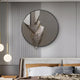Rivelune Warm Grey Sculptural Round Mirror 3D Wall Art