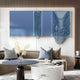 Drapelle Blue Flow Layered Leather 3D Wall Art