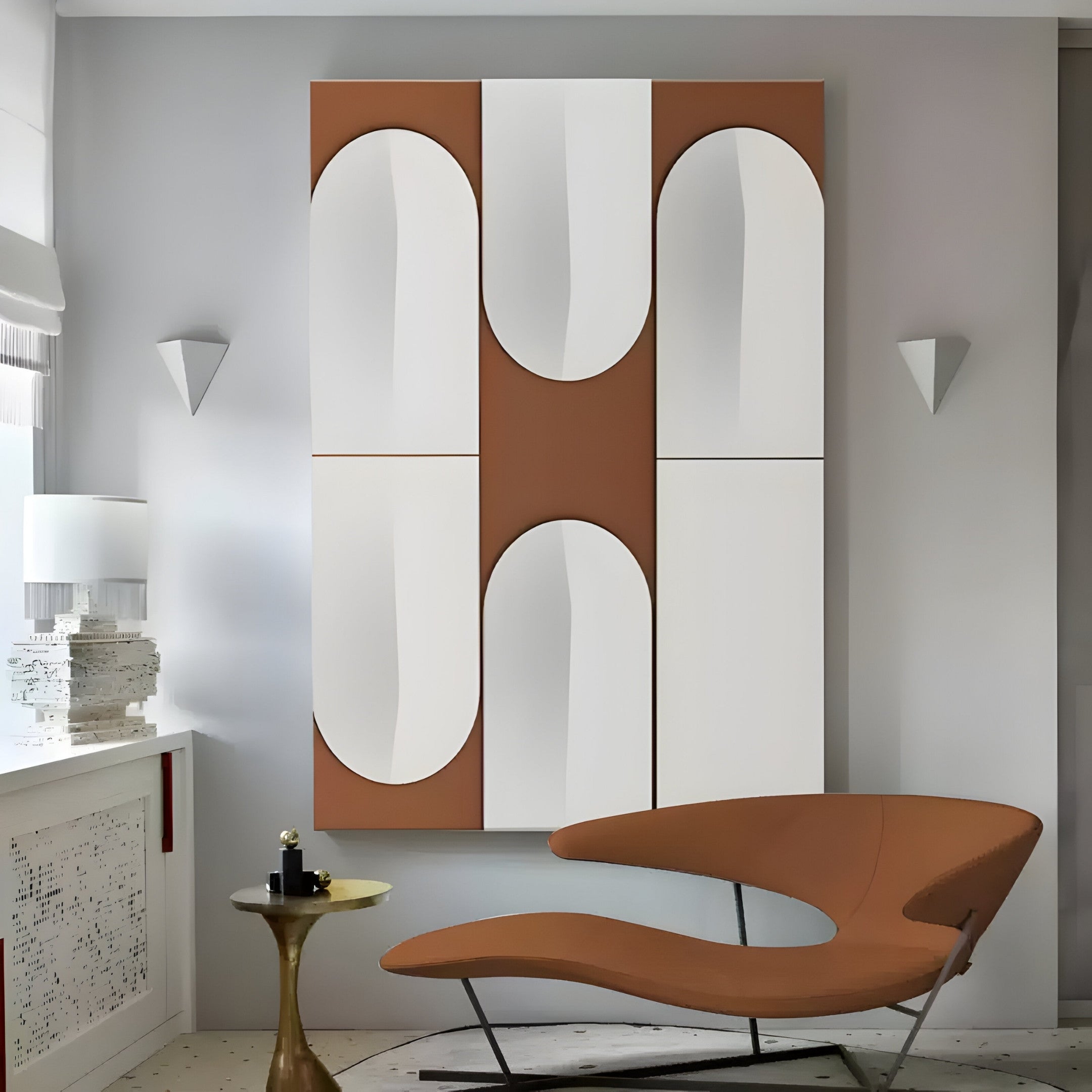 Formaire Brown & White Archway Leather 3D Wall Art