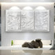 Nuvira White Triptych Swirl Leather 3D Wall Art